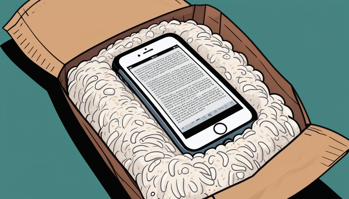 Apple iPhone em arroz
