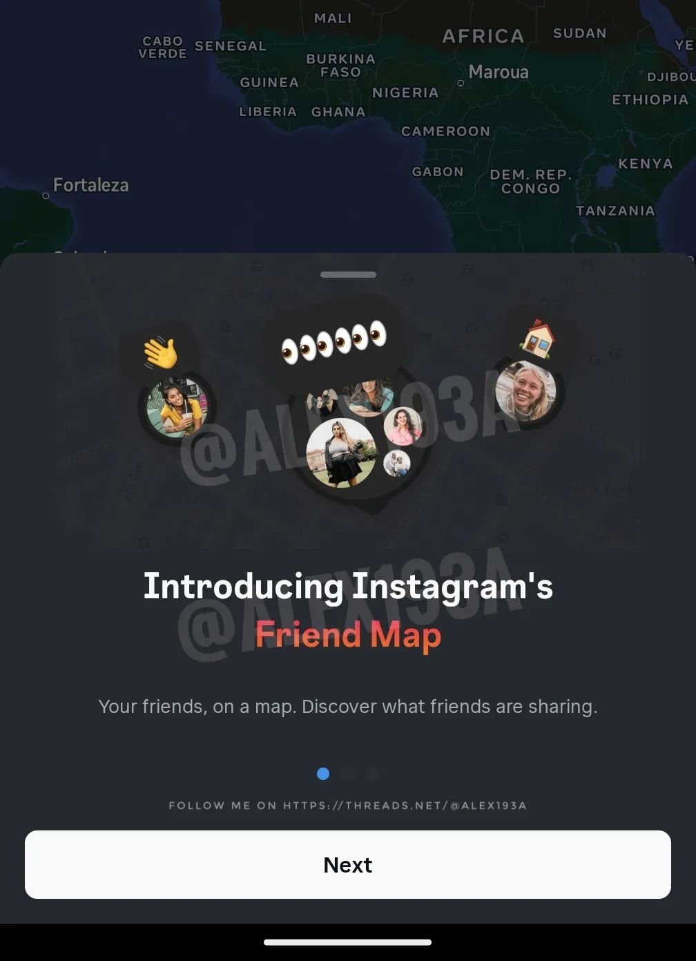 instagram mapa de amigos