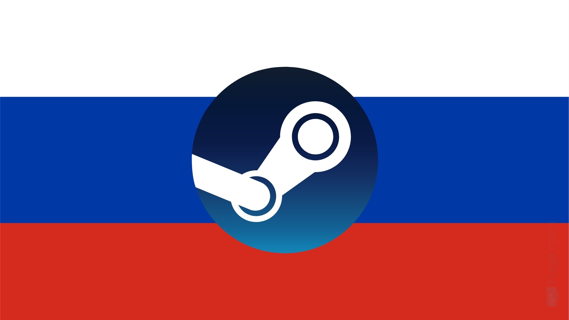 Steam logo em bandeira russa