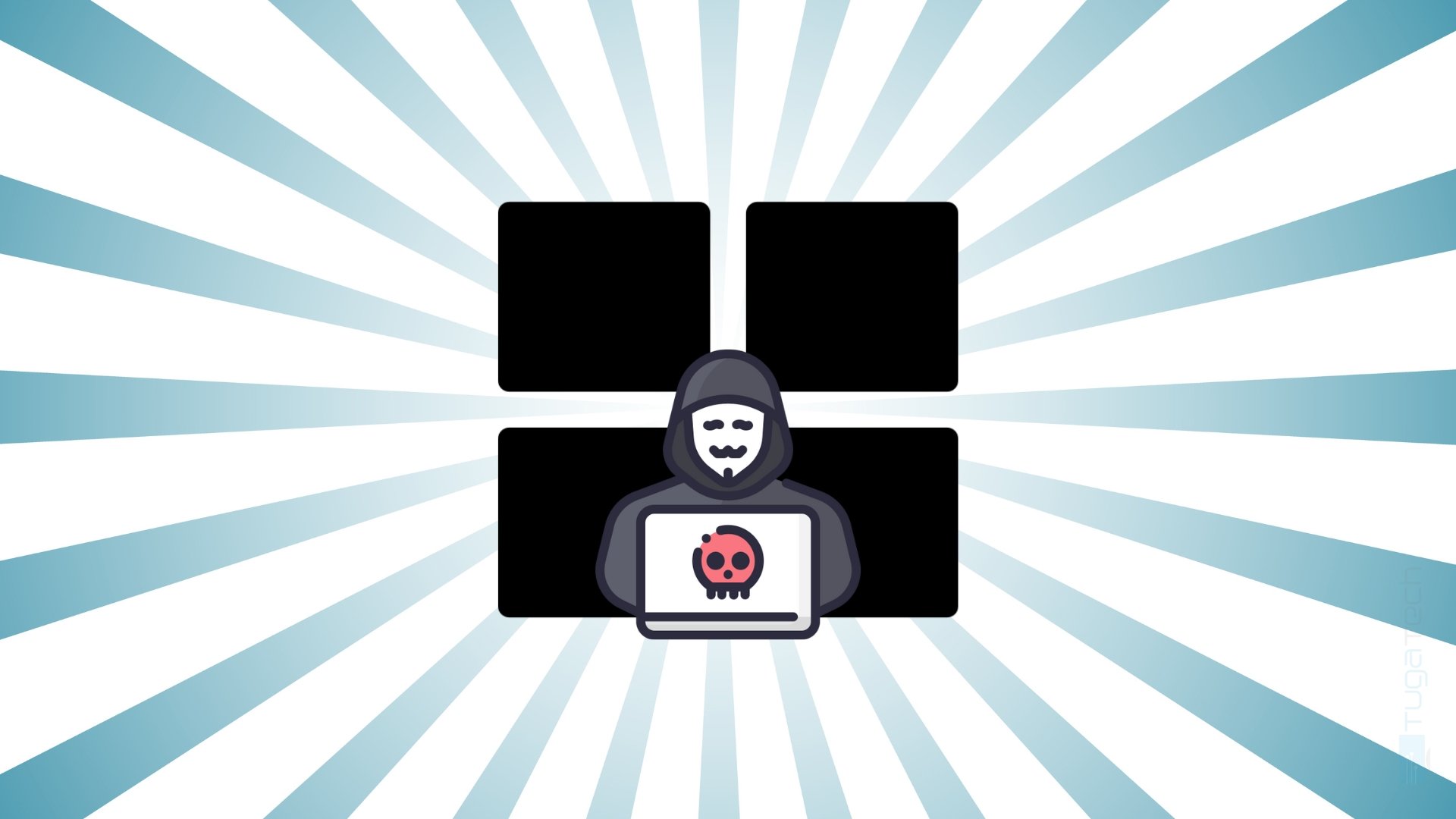 Microsoft logo com hacker