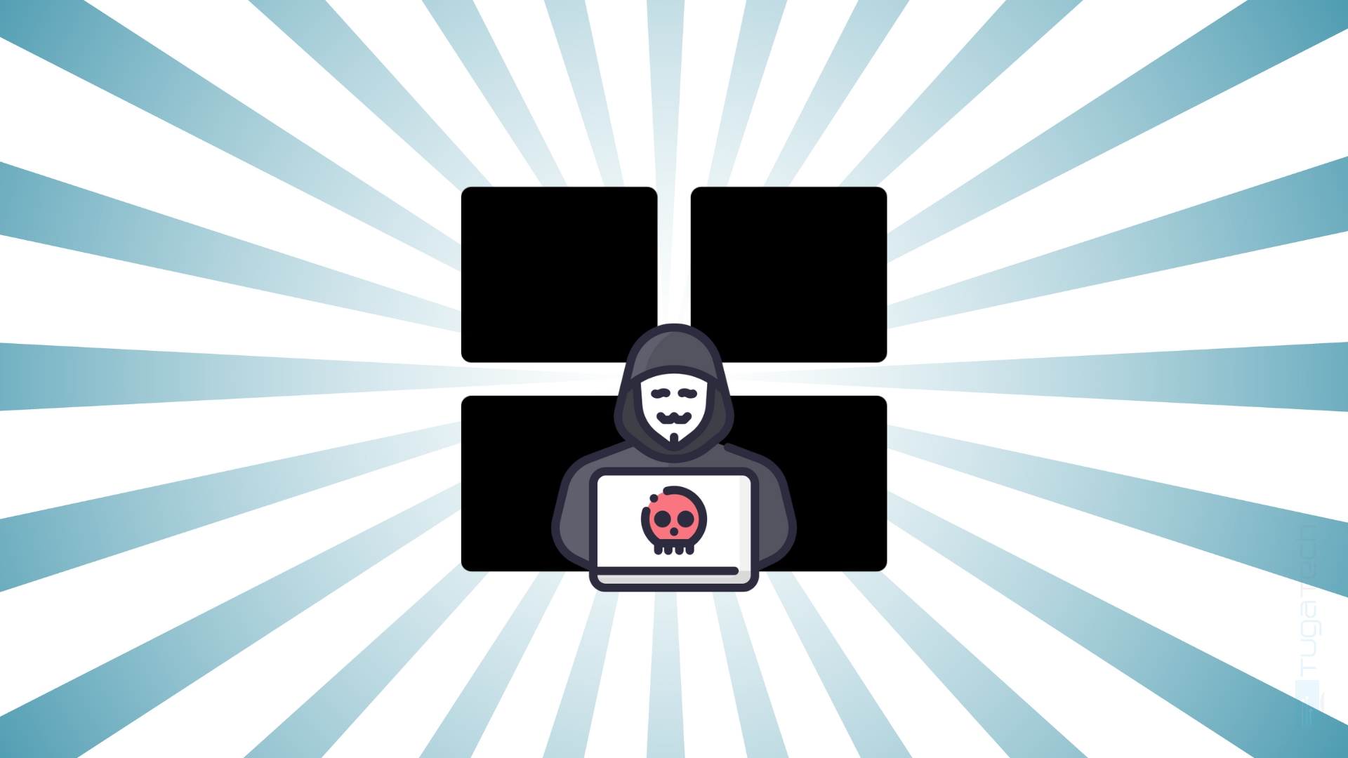 Microsoft logo com hacker
