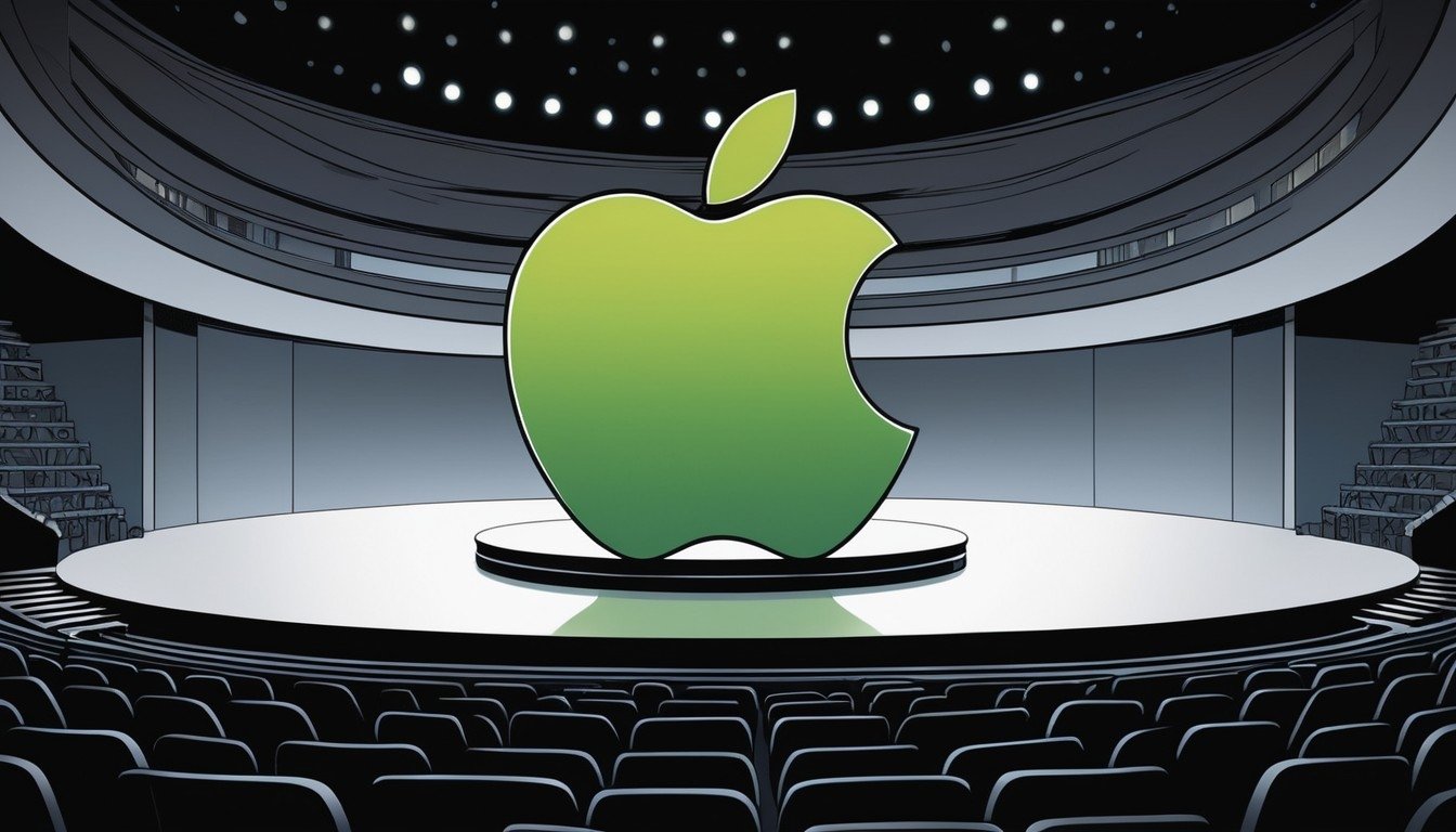 Logo da apple em palco