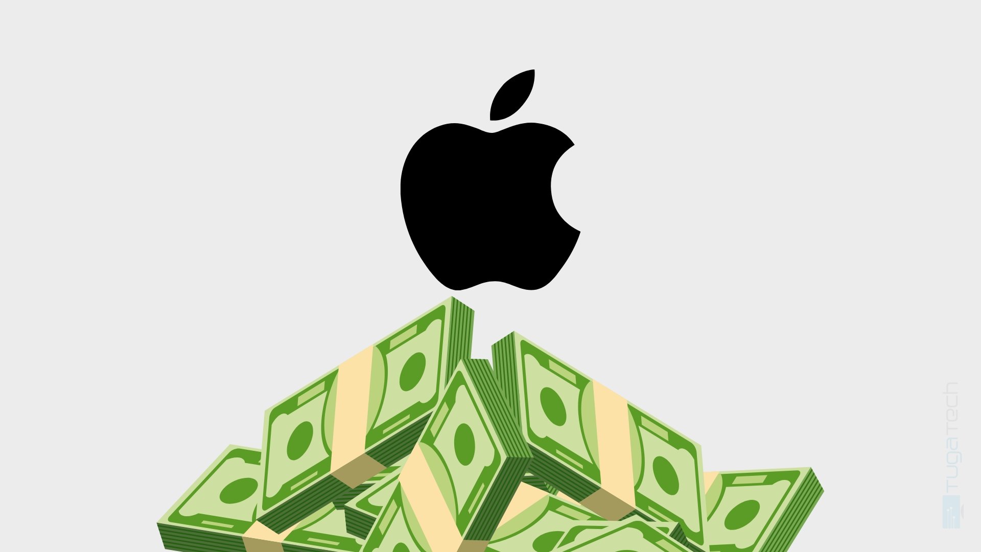 Apple com dinheiro