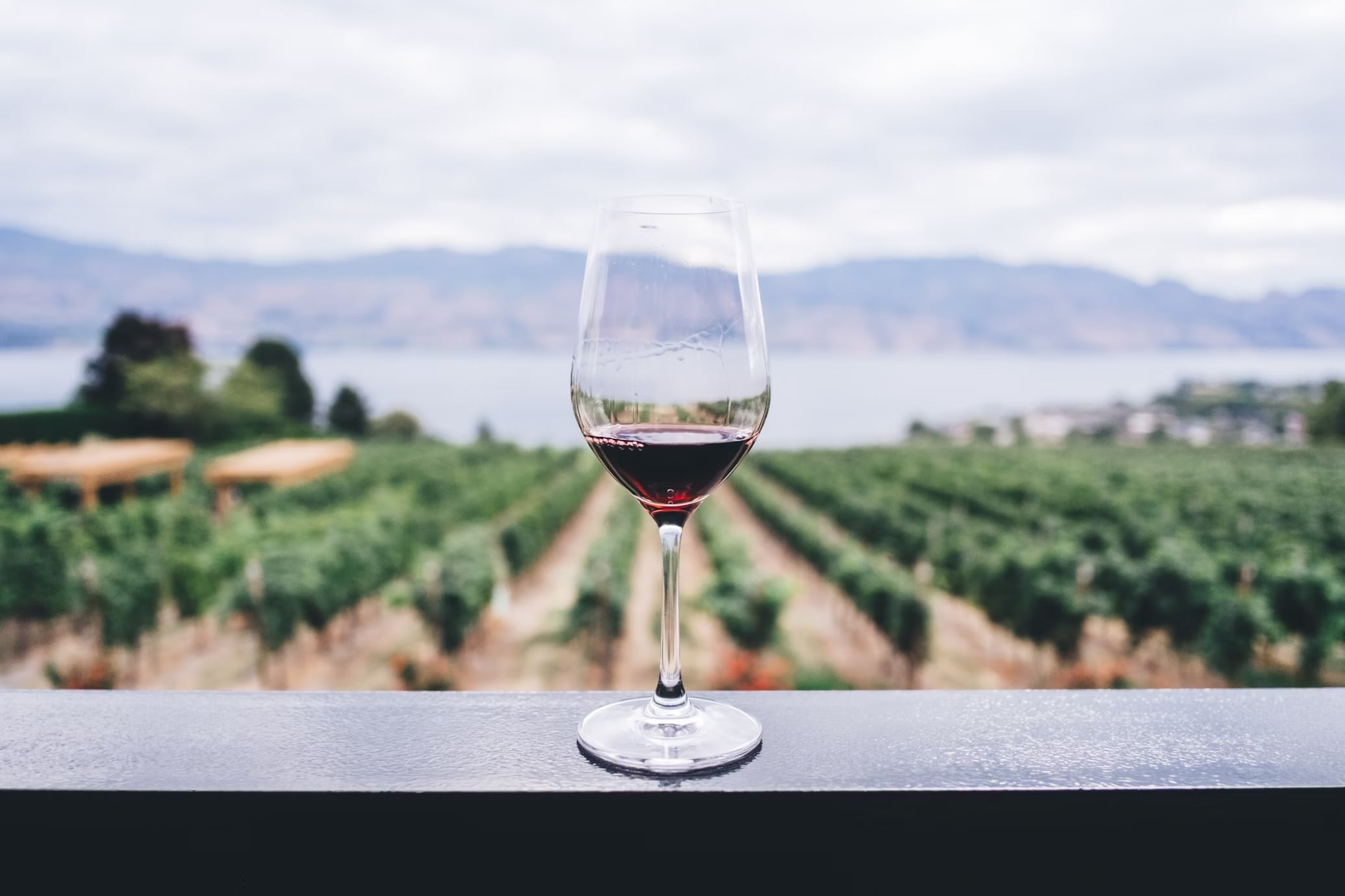 Vinho na beira de um pedestral
