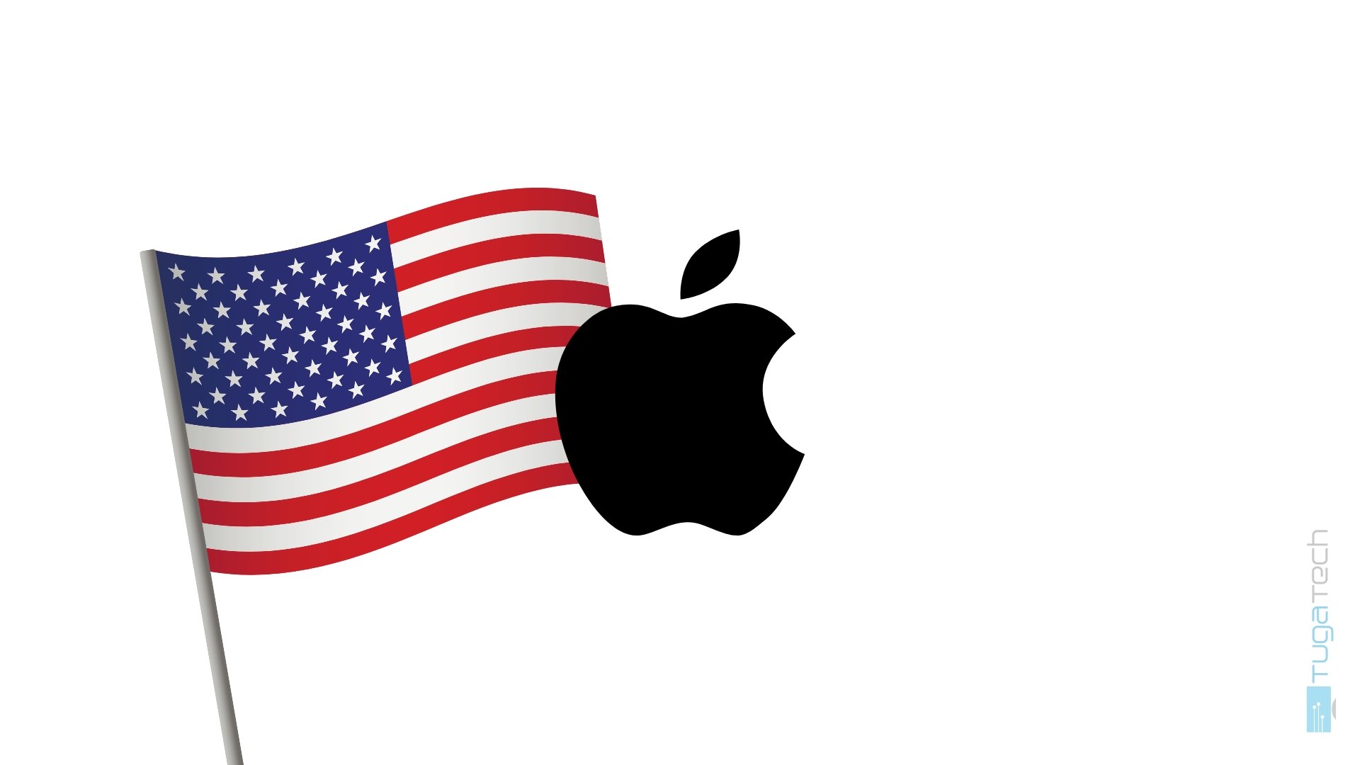 Apple logo com bandeira dos EUA