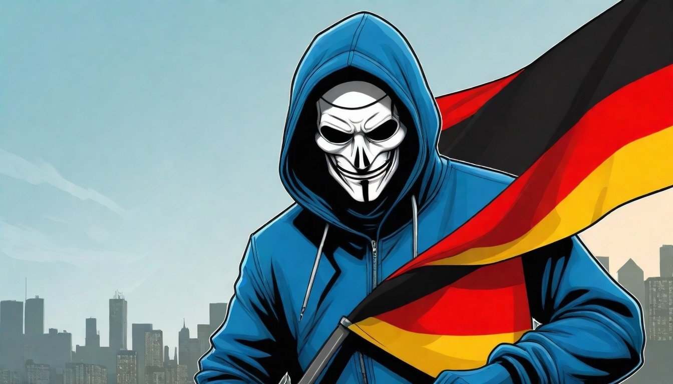 Hacker com bandeira da alemanha
