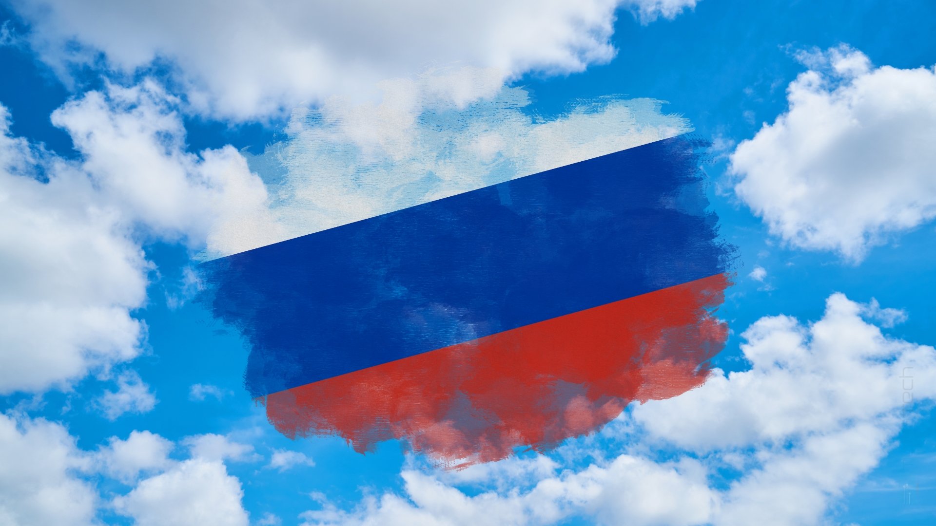 Bandeira da Rússia na cloud