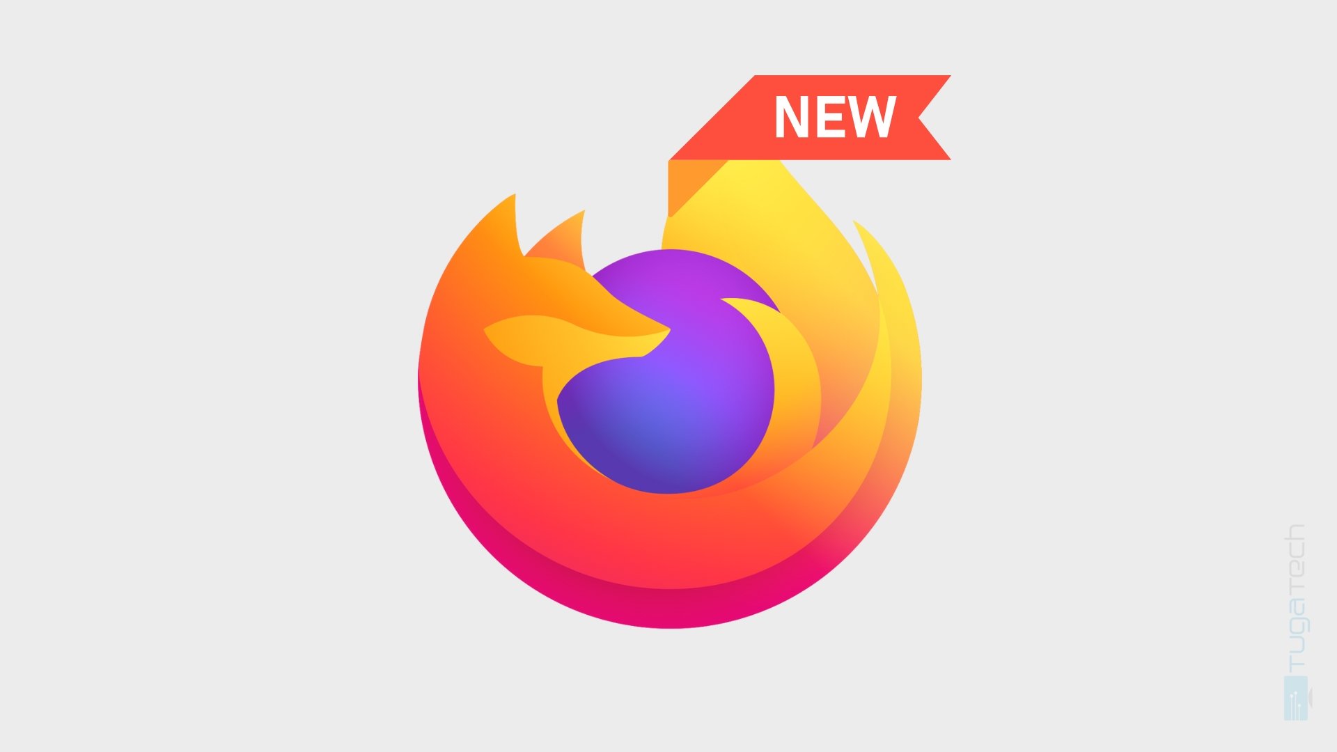 Firefox logo com sinal de novo