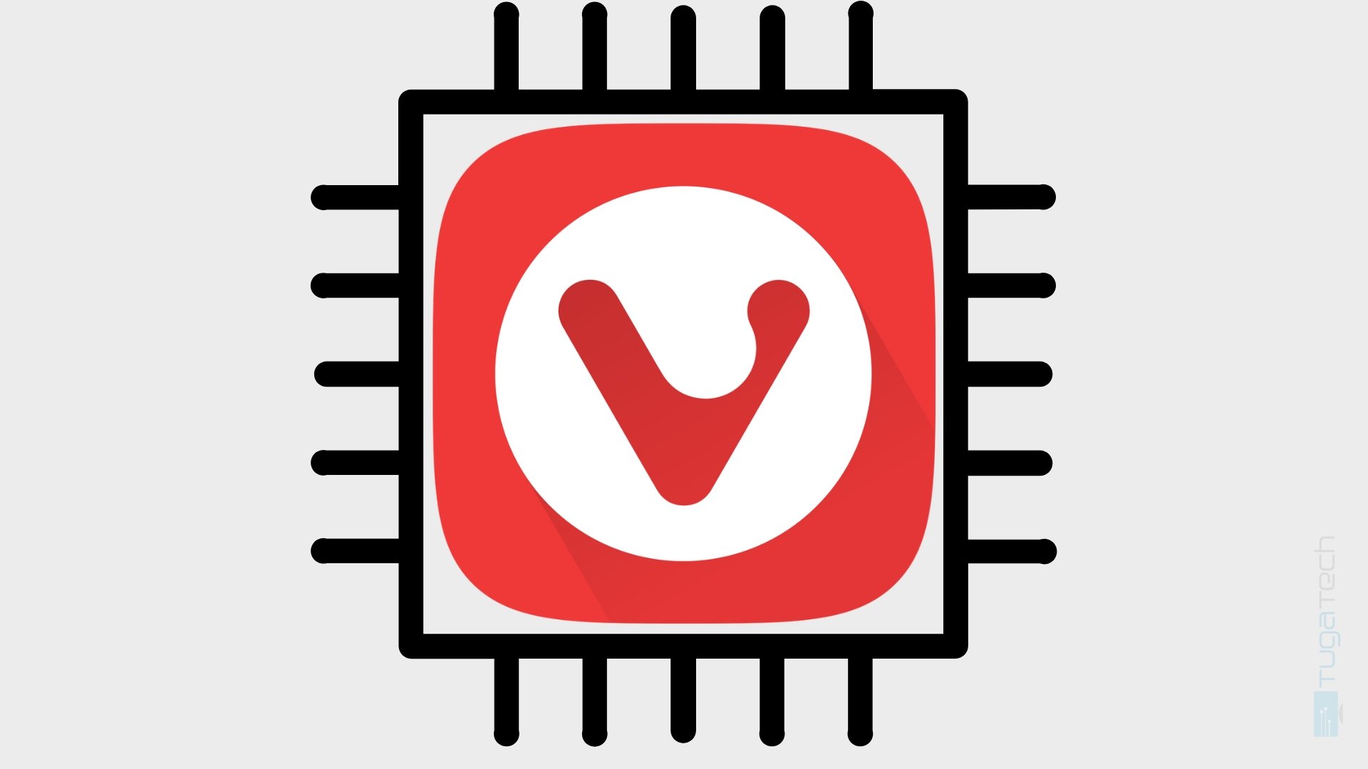 Vivaldi logo em chip