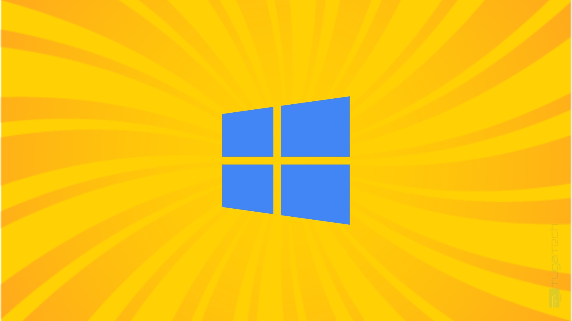 windows 10 logo em fundo amarelo