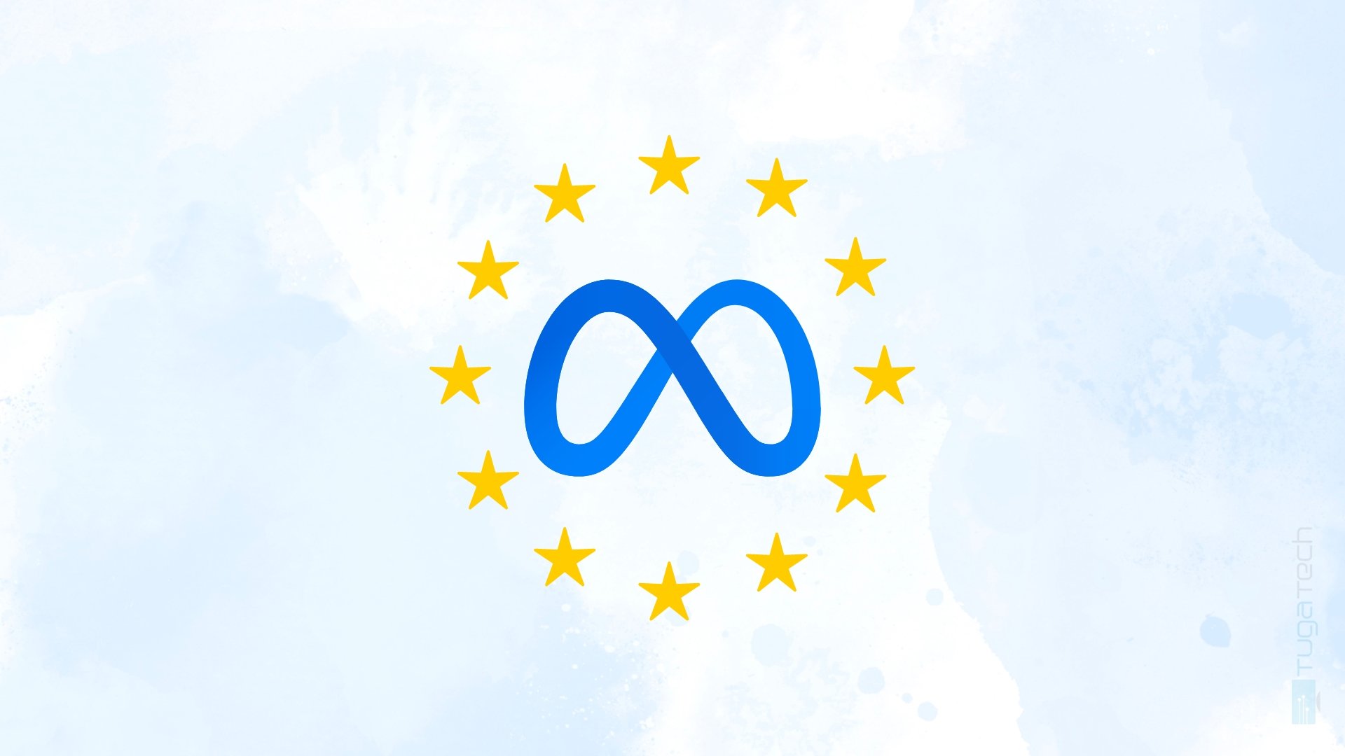 Meta logo com bandeira da União Europeia