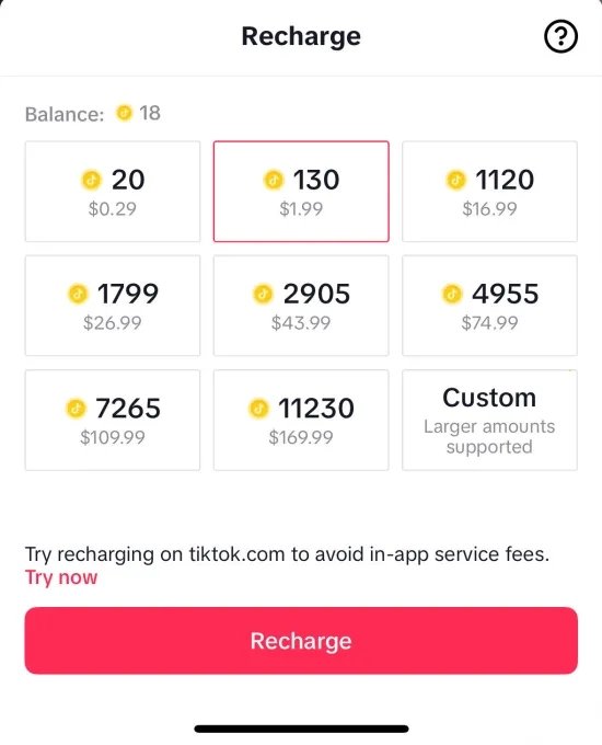 notificação para contornar taxas de pagamento da app store pelo tiktok
