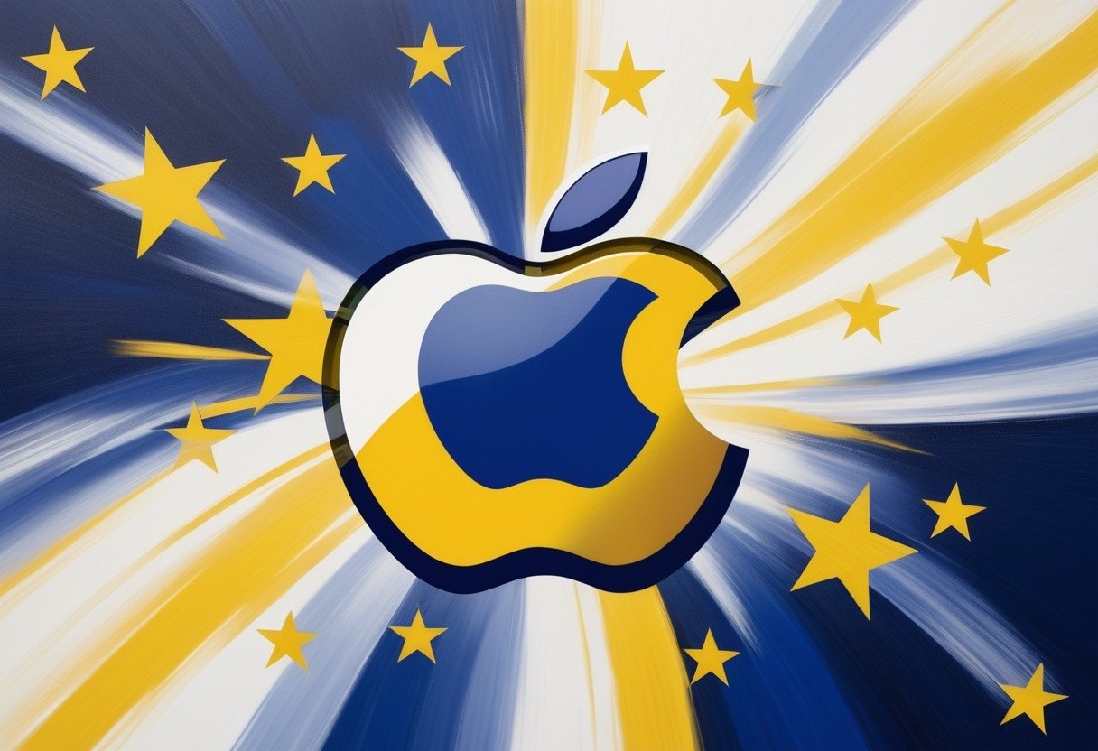 Apple logo com estrelas