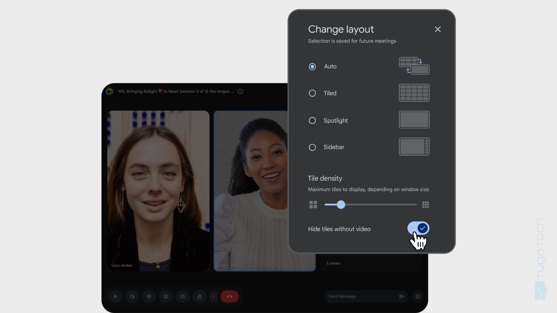 Google Meet tiles