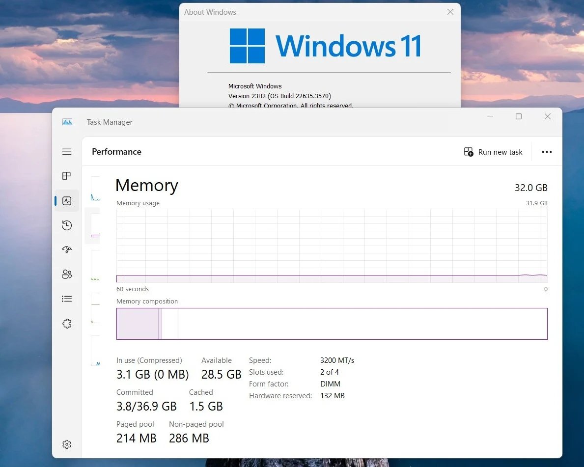 nova forma de apresentar velocidade da RAM no windows 11