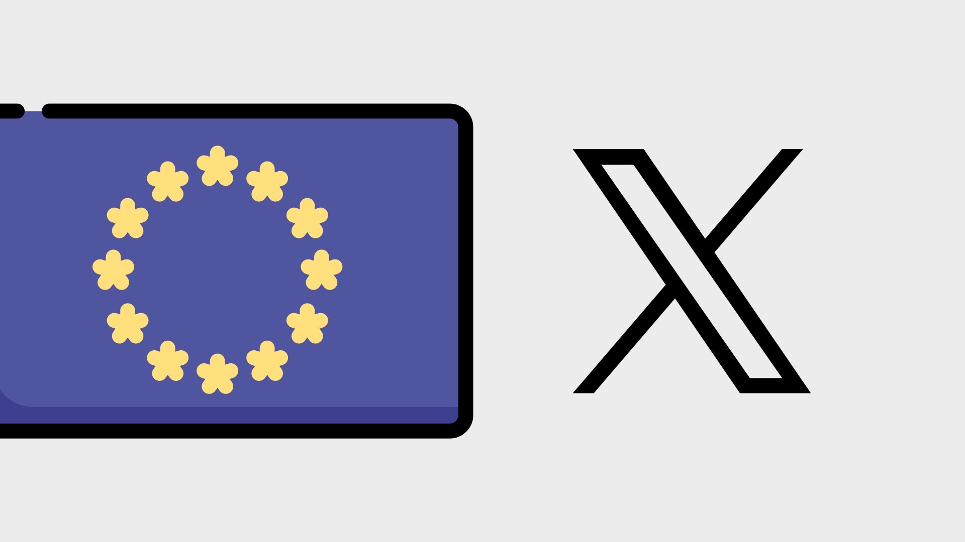 Bandeira europeia com logo da X