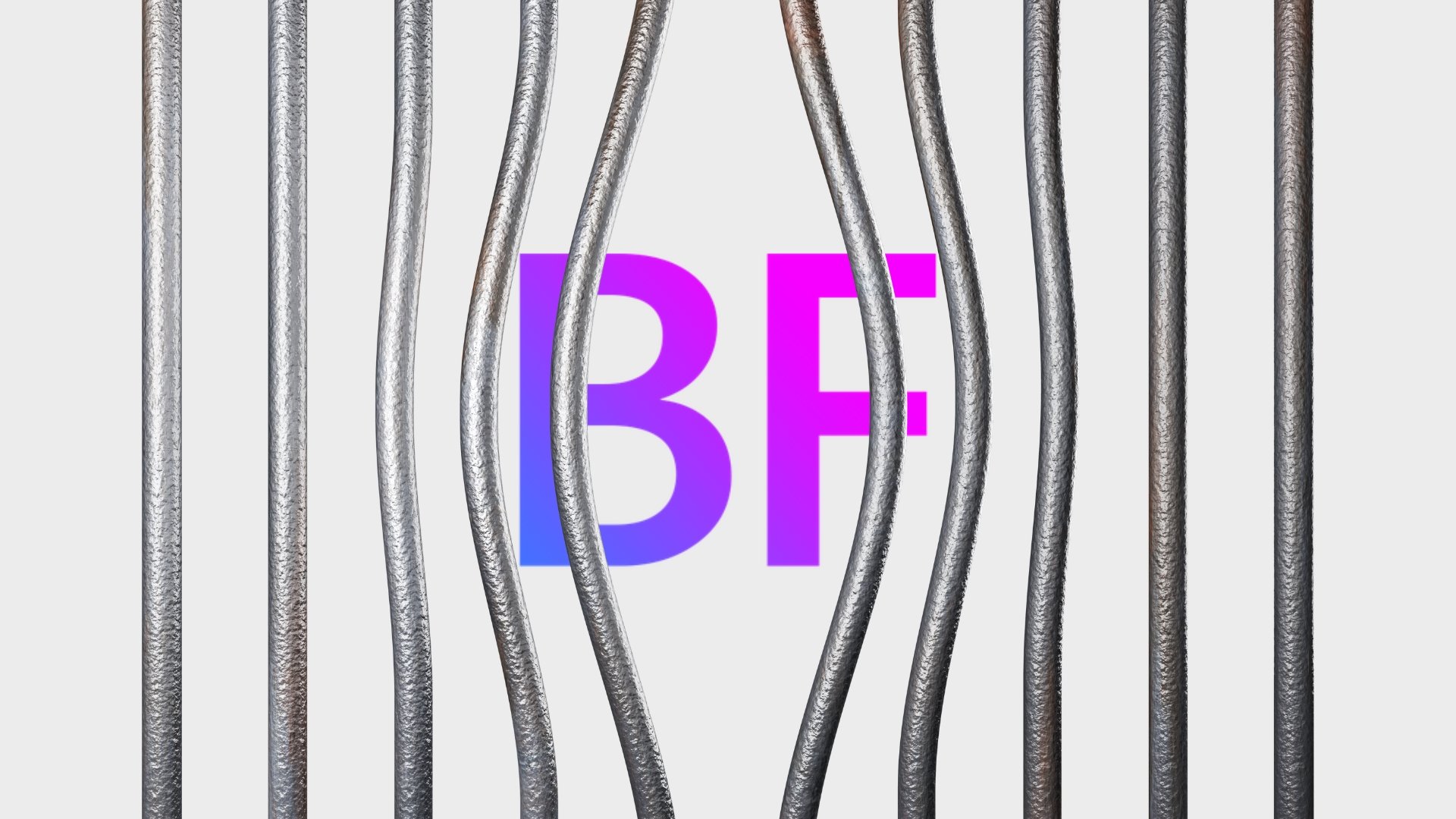 Logo do BreachForums sobre barras de metal de prisão