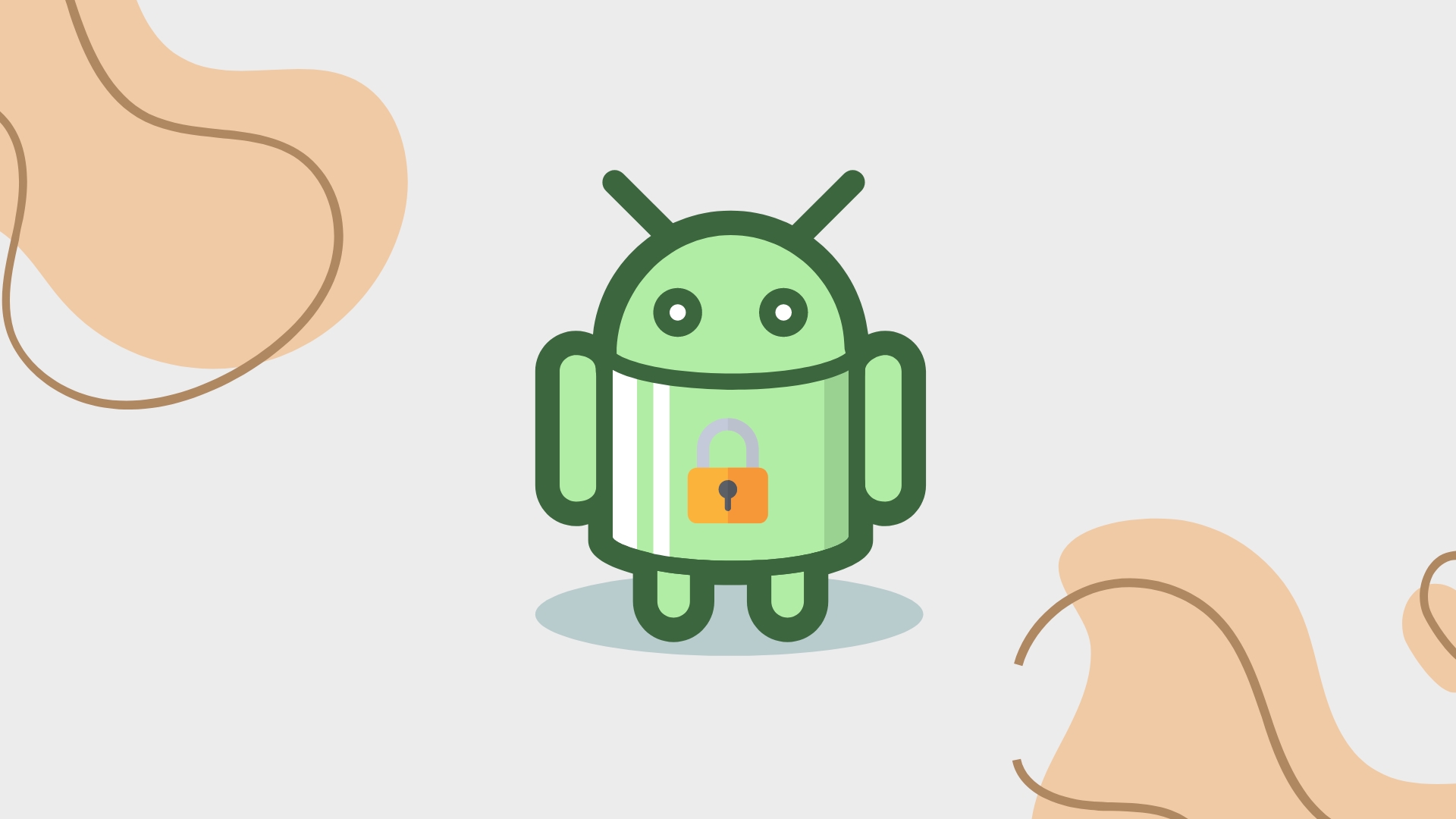 robot do android com um cadeado no peito