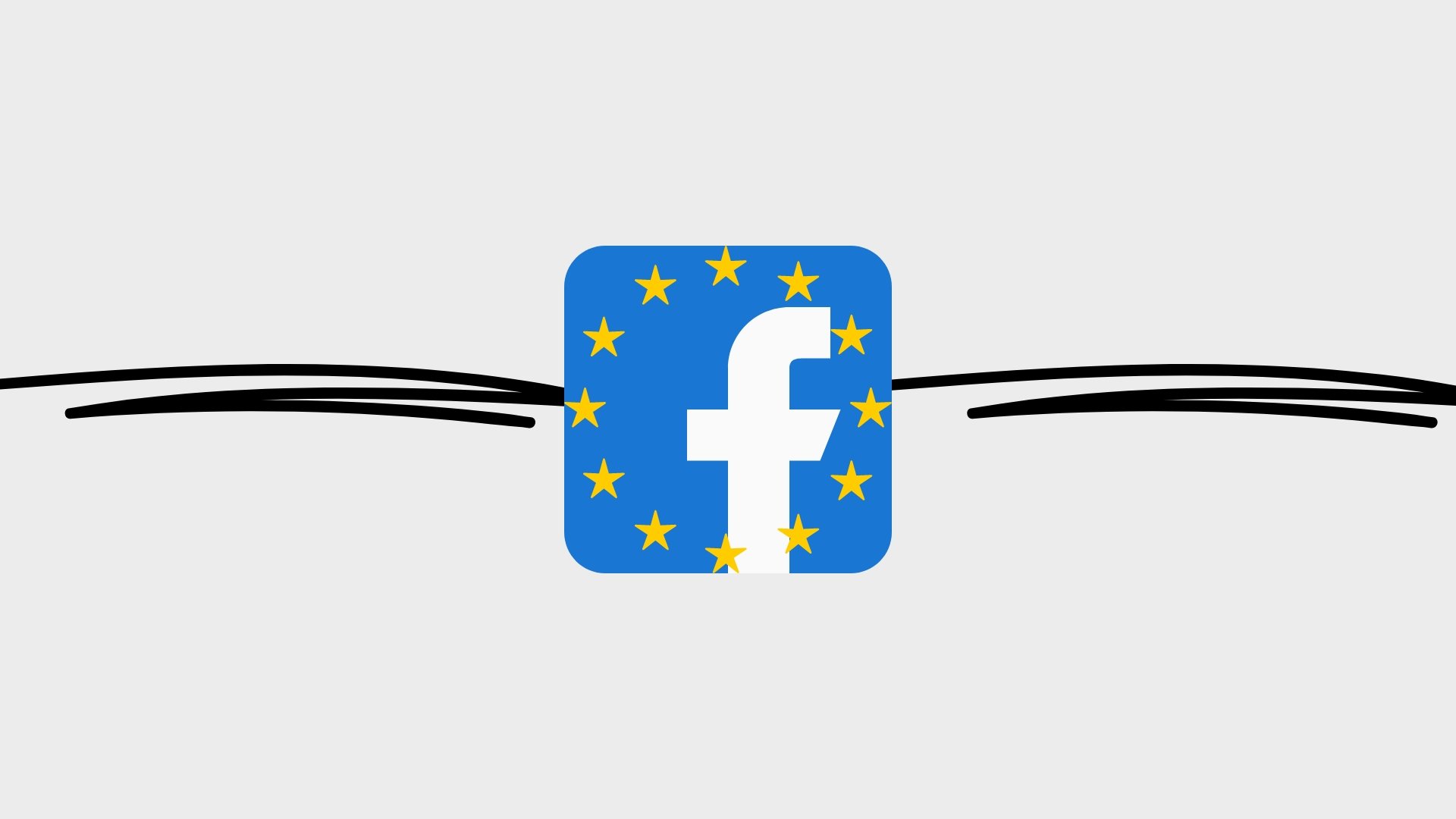 Logo do facebook com bandeira europeia
