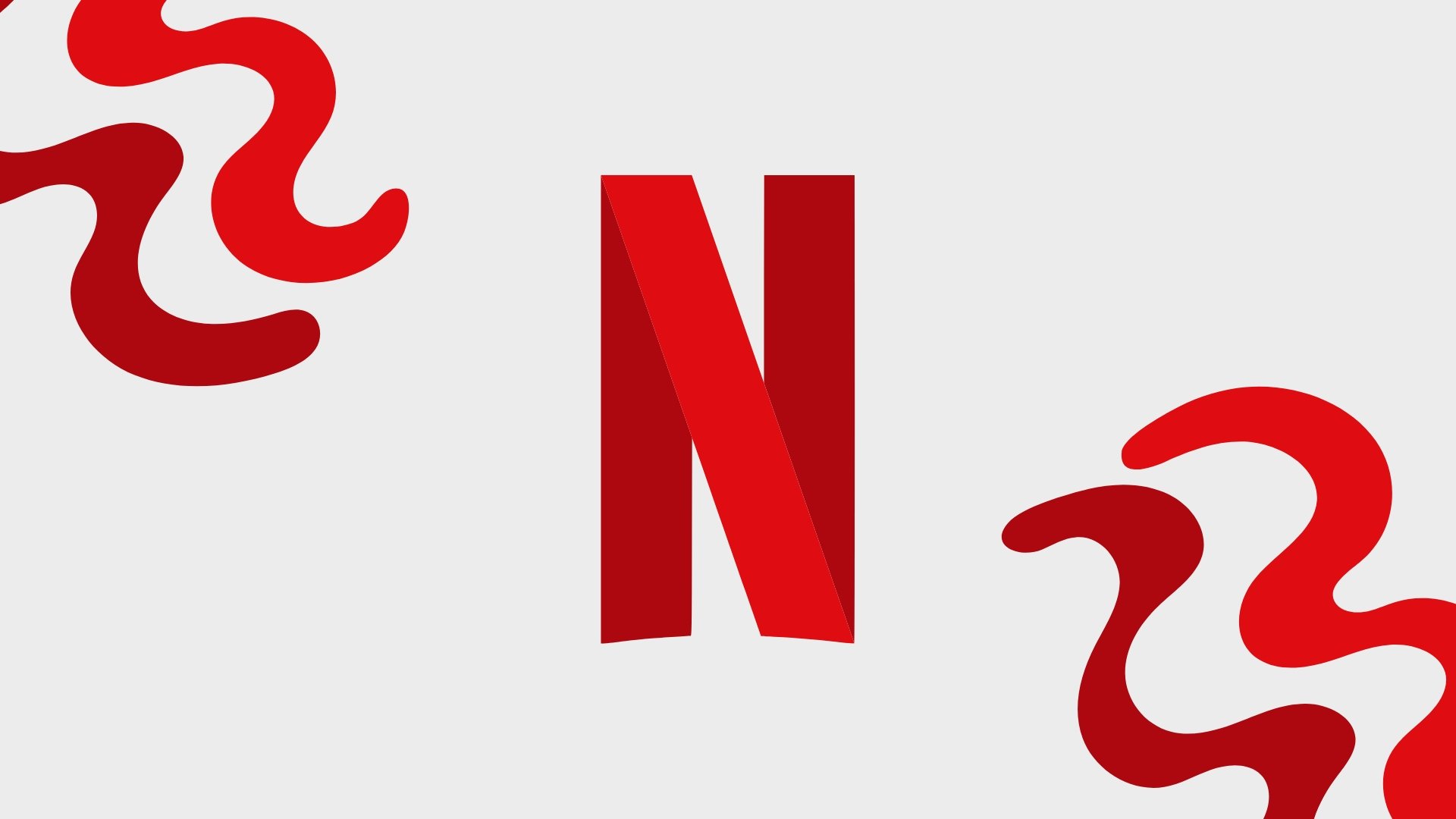 Logo do Netflix no centro da imagem, a vermelho, com linhas irregulares nas bordas