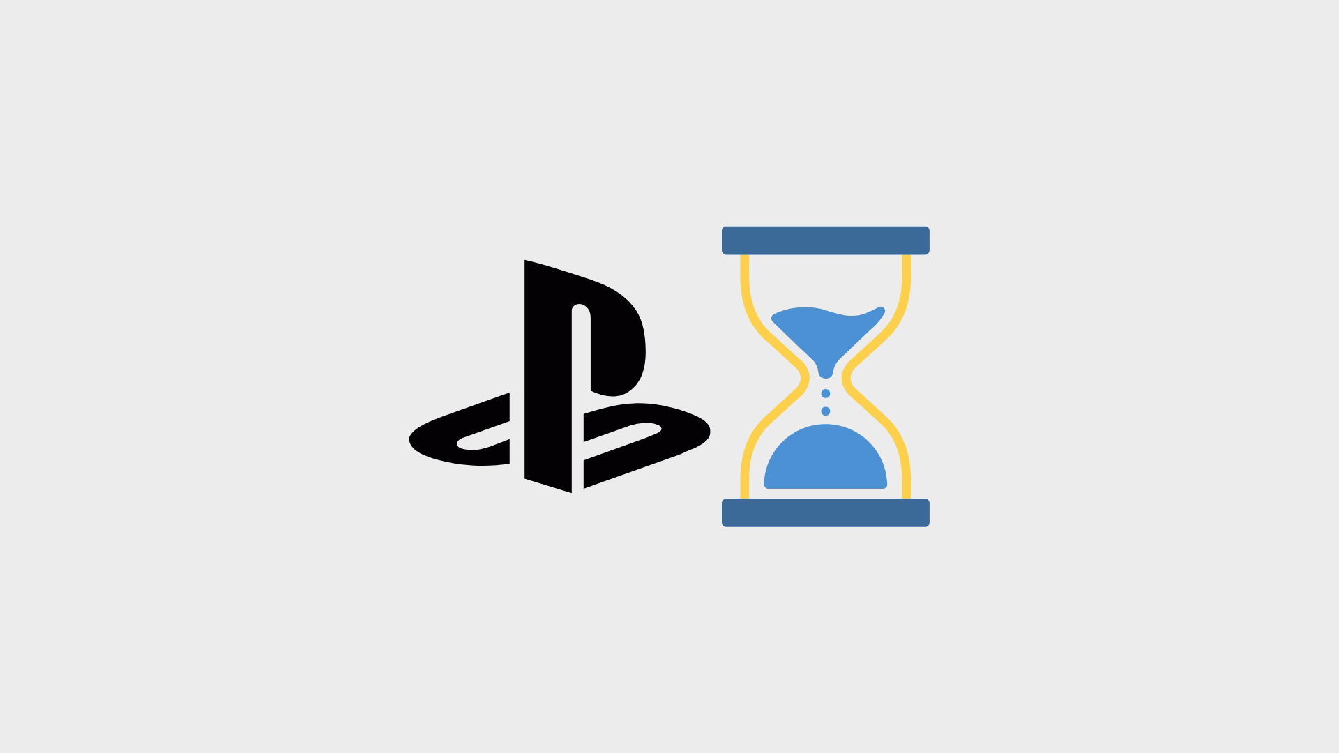 Logo da PlayStation com relógio de tempo