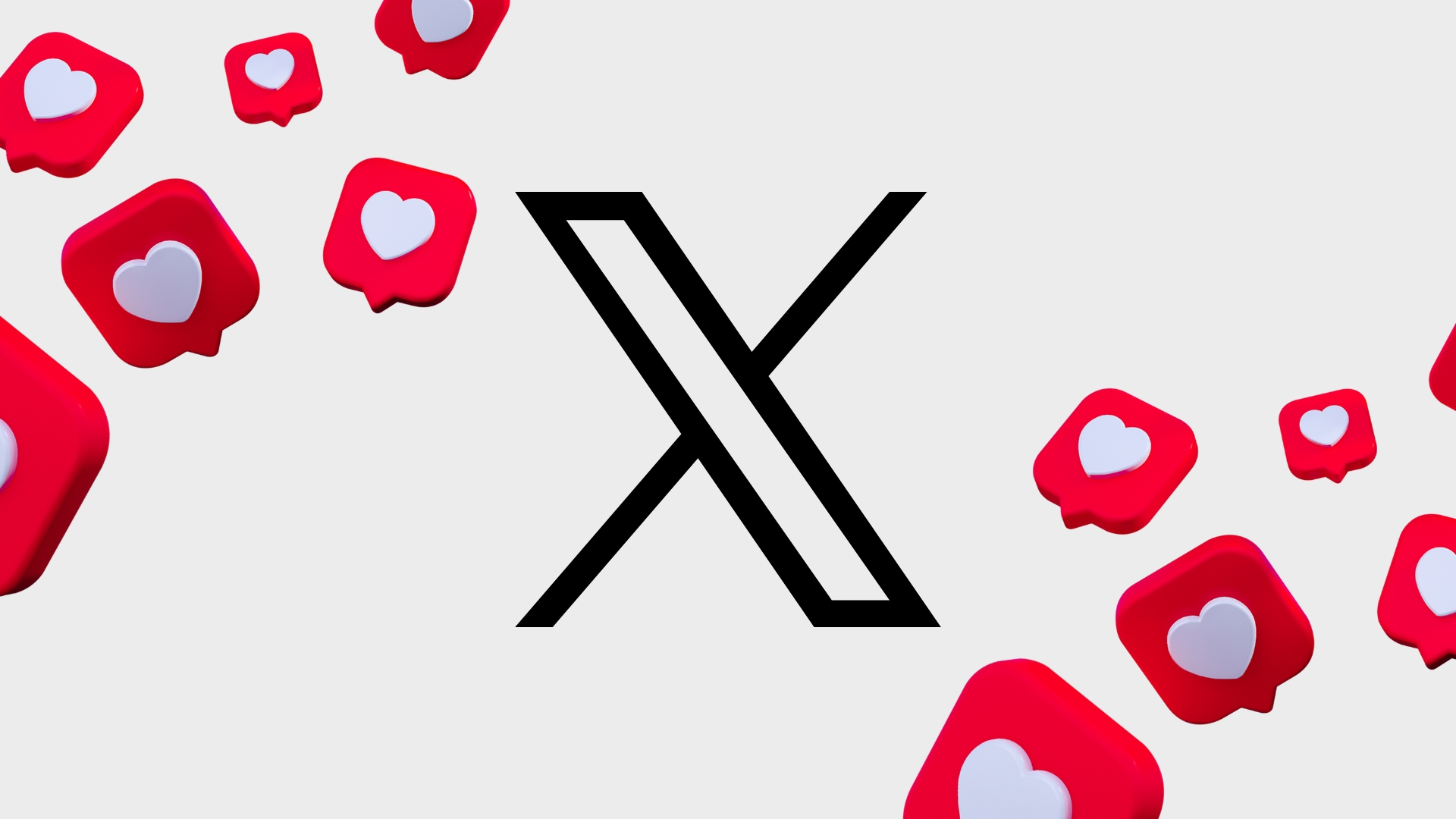 logo da x com corações de gosto