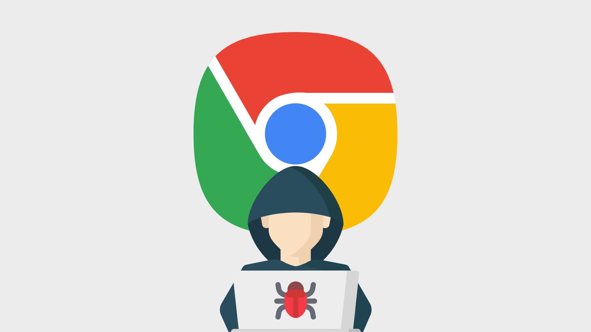 Google Chrome com hacker na imagem