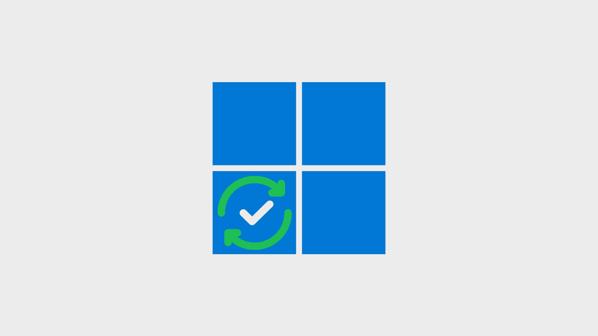 Windows 11 logo com setas de atualização