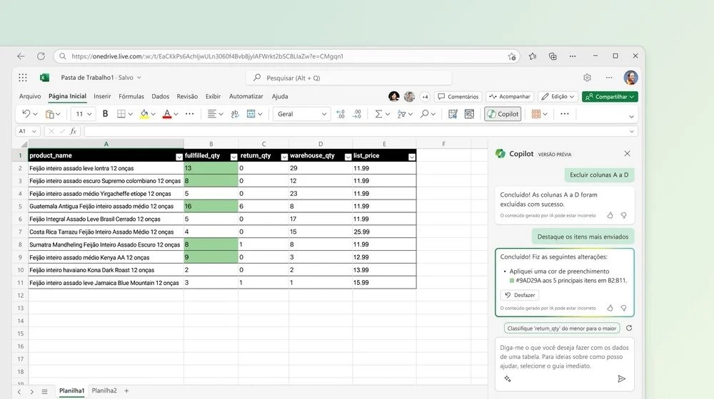 Microsoft pretende usar Copilot para ajudar utilizadores do Excel