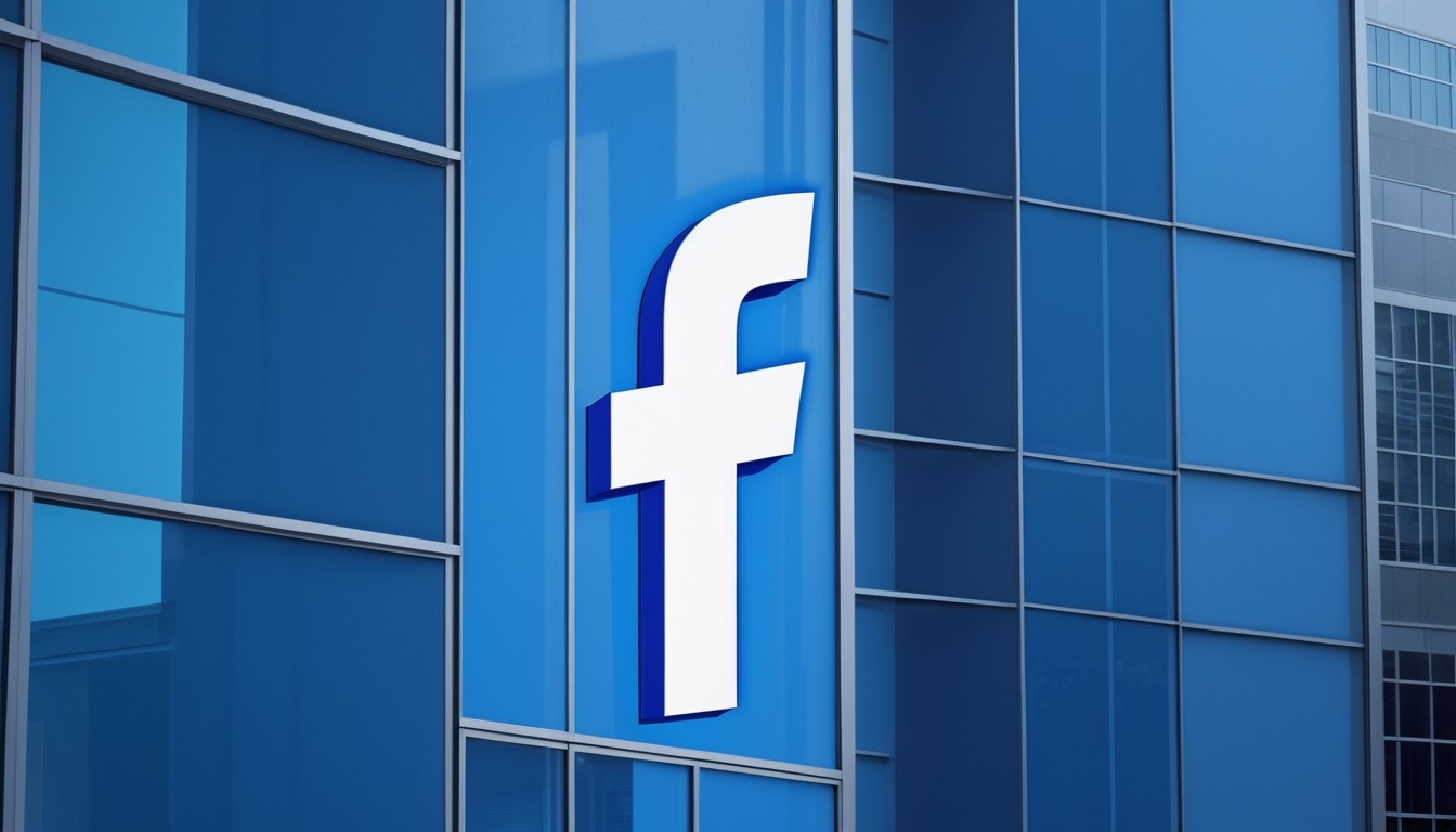 Logo do Facebook em parede