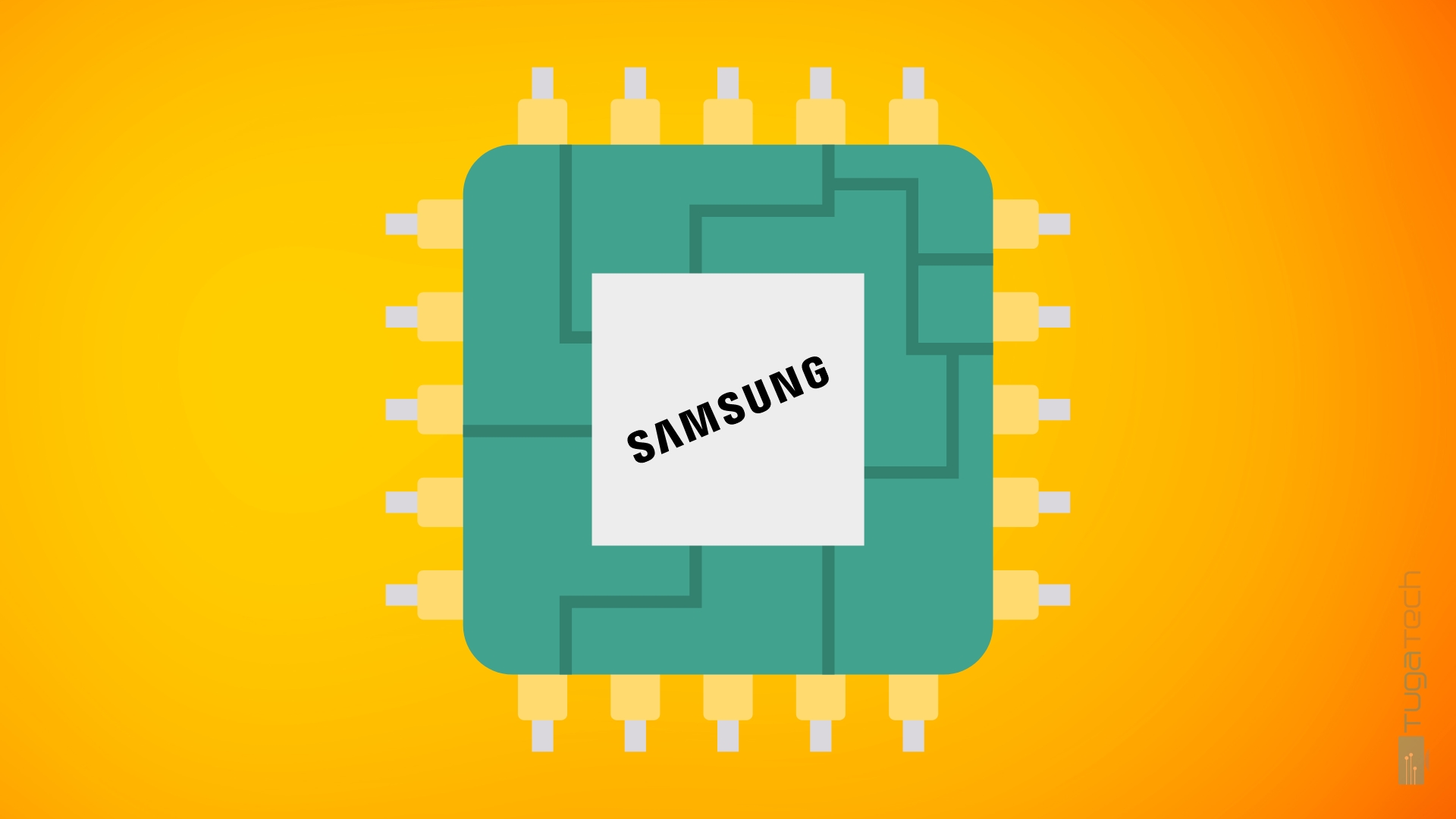 logo da samsung em chip