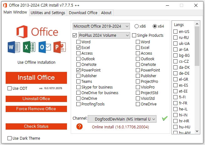 programa aberto para instalação de programa pirata do Microsoft Office