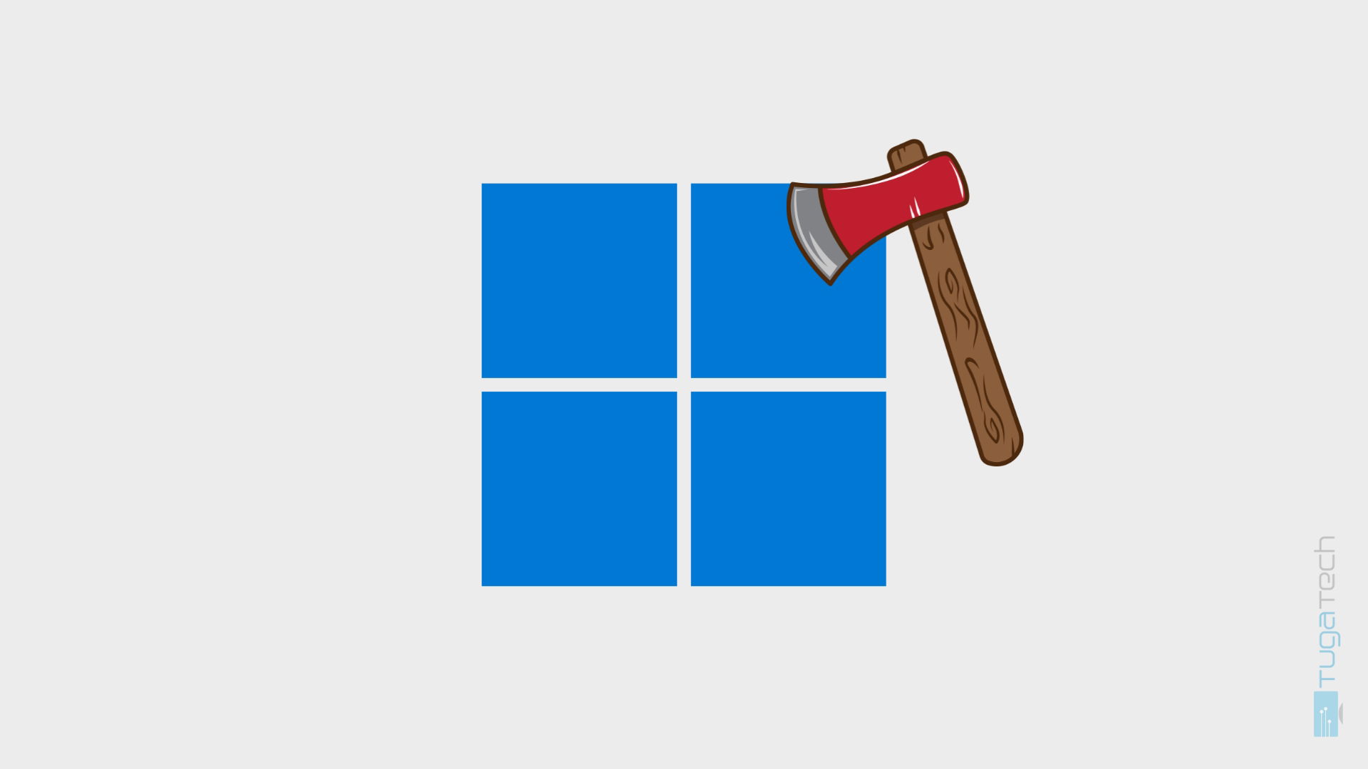 Logo do Windows 11 com um machado