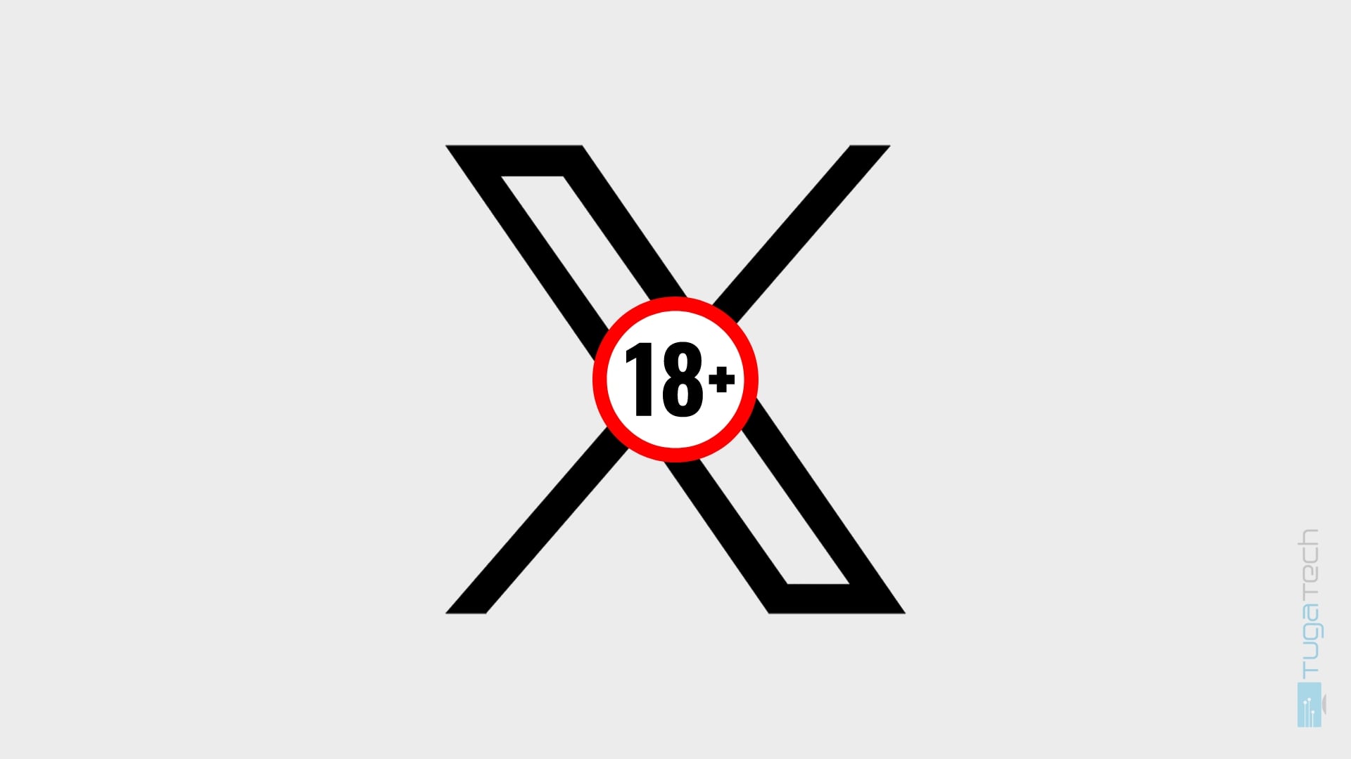 Logo da X com sinal de mais 18 anos