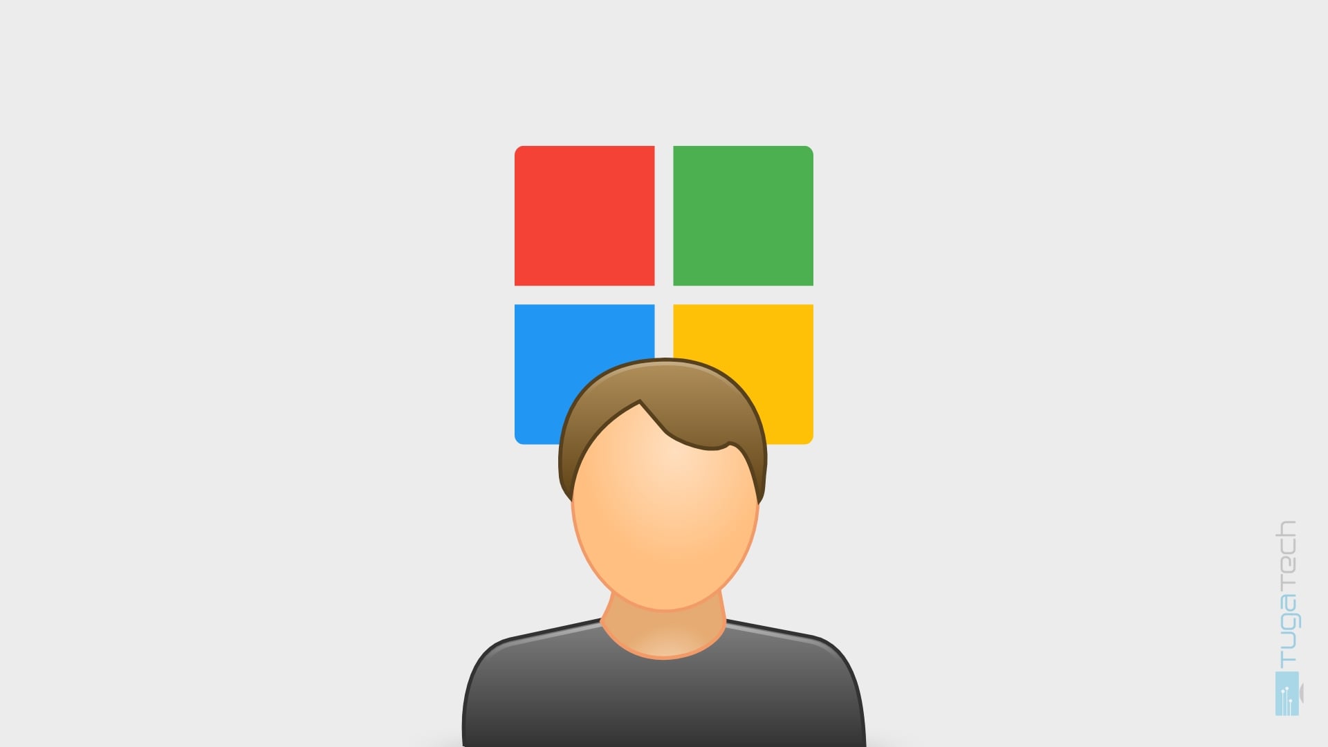 Conta Microsoft com utilizador em frente