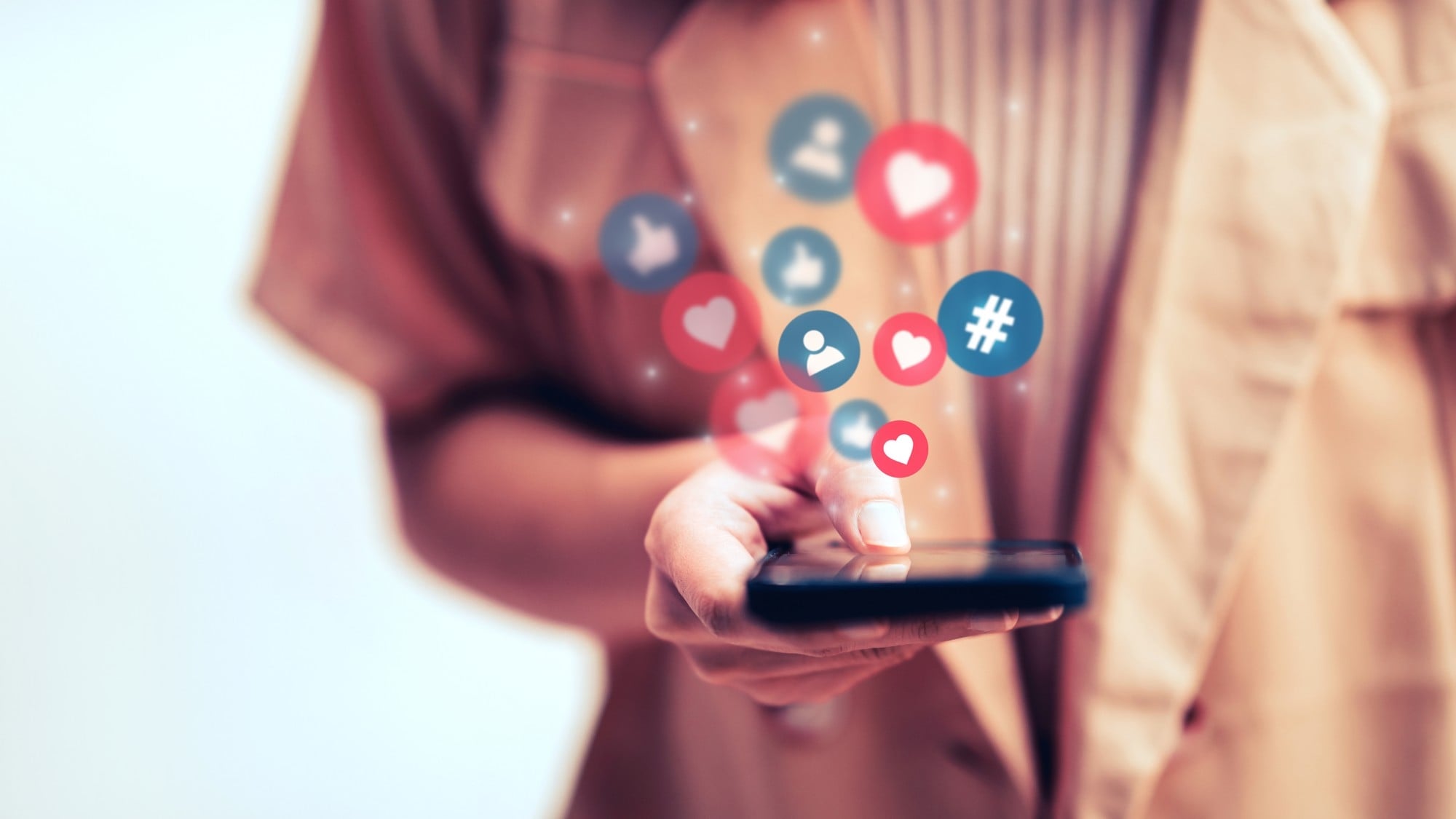 redes sociais em smartphone