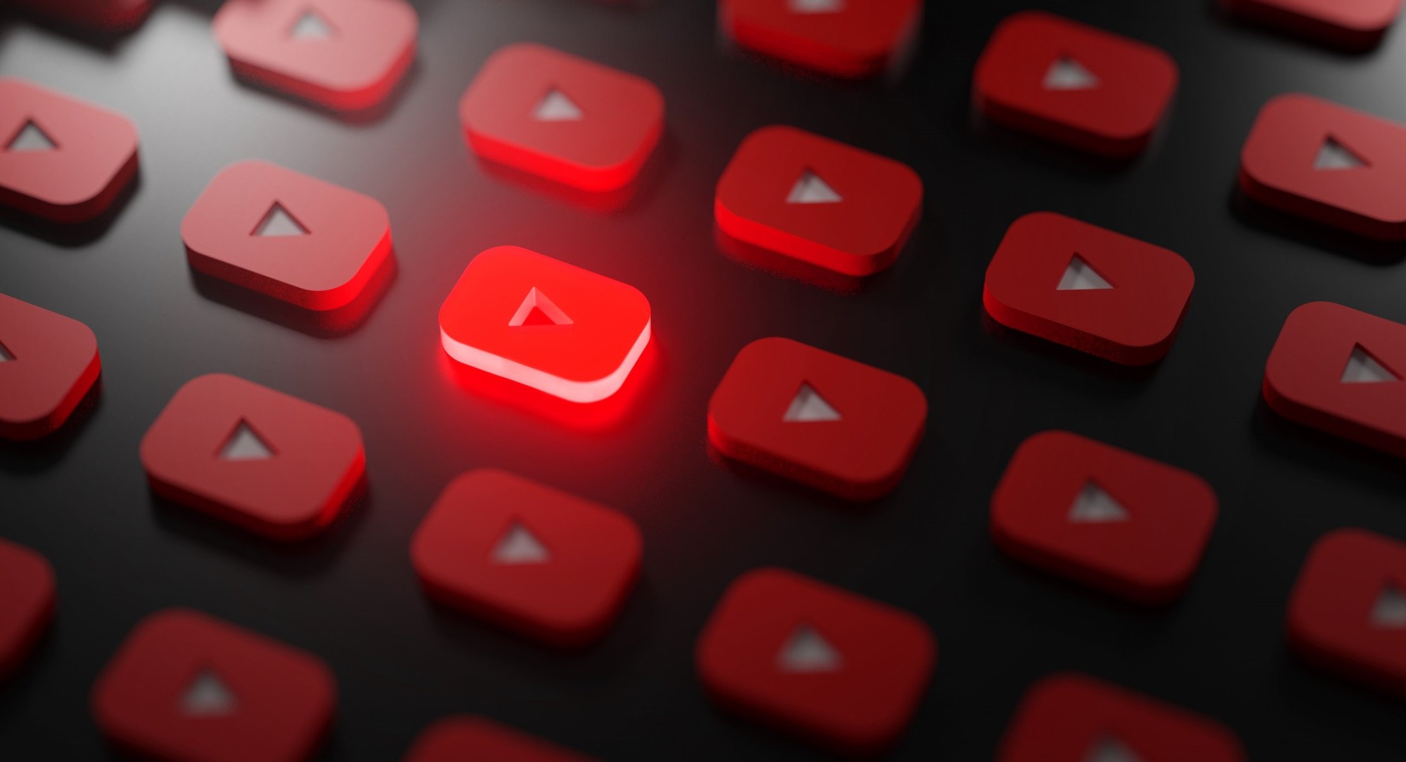 Logo do youtube iluminado