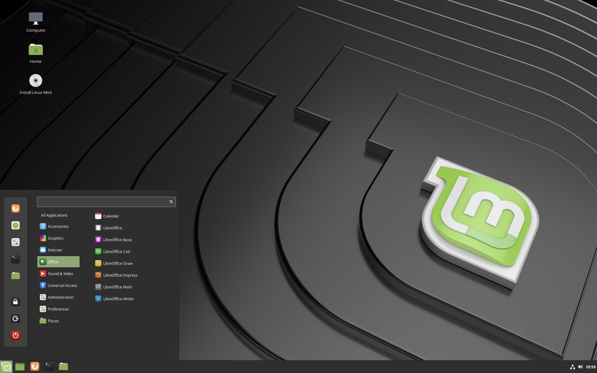 Interface do Linux Mint