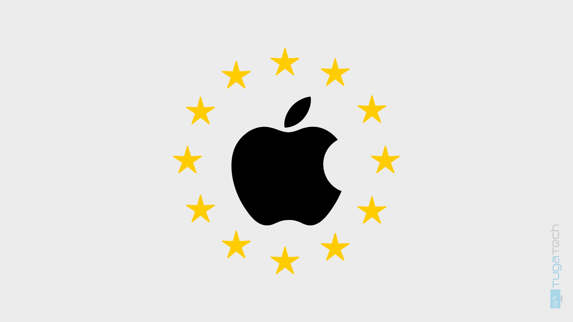 Apple com logo da União Europeia