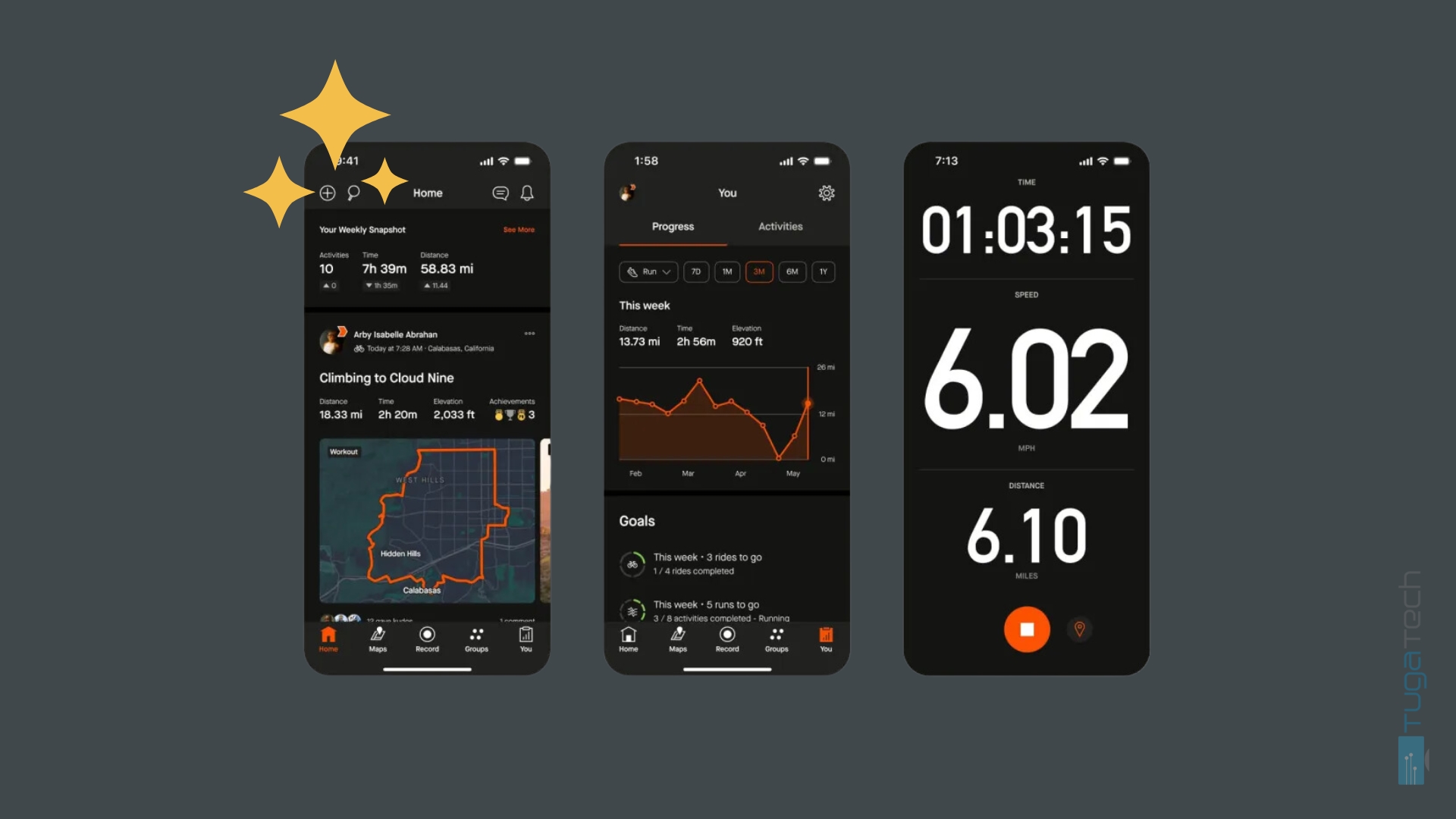 Strava com modo escuro