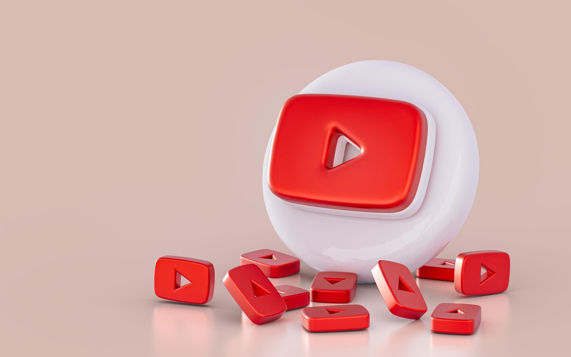 logo do youtube em 3D