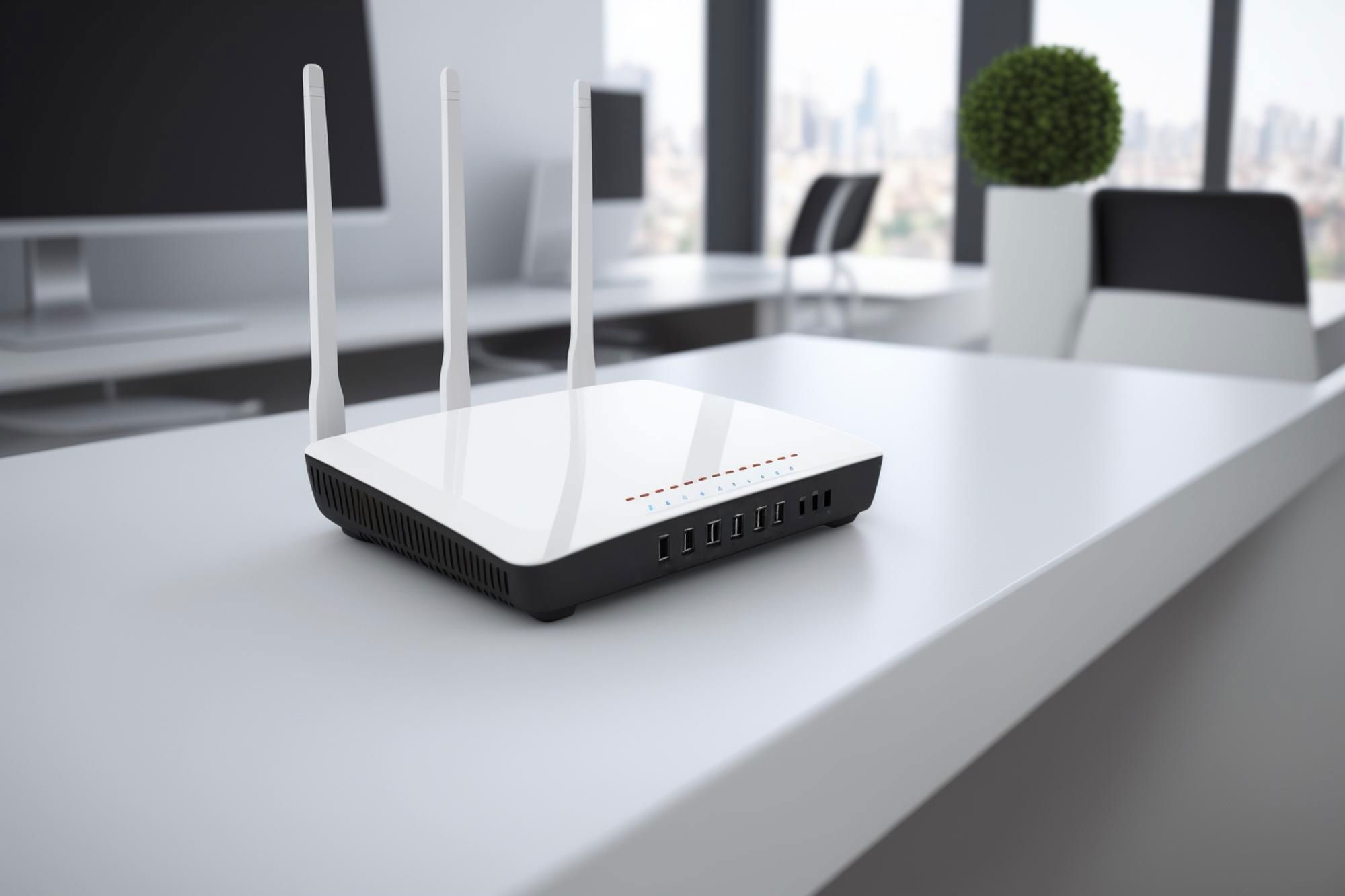 Router em cima de mesa