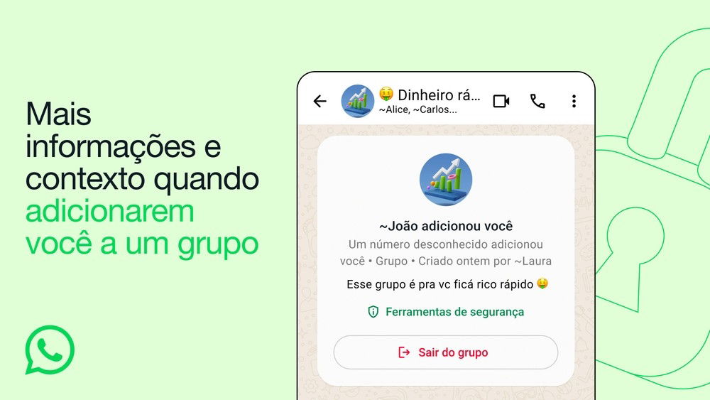 alerta de grupos desconhecidos no whatsapp