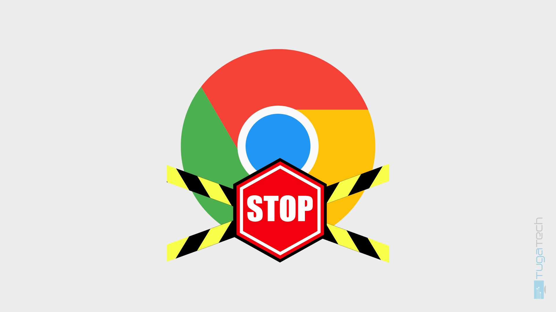 Google Chrome com imagem de stop