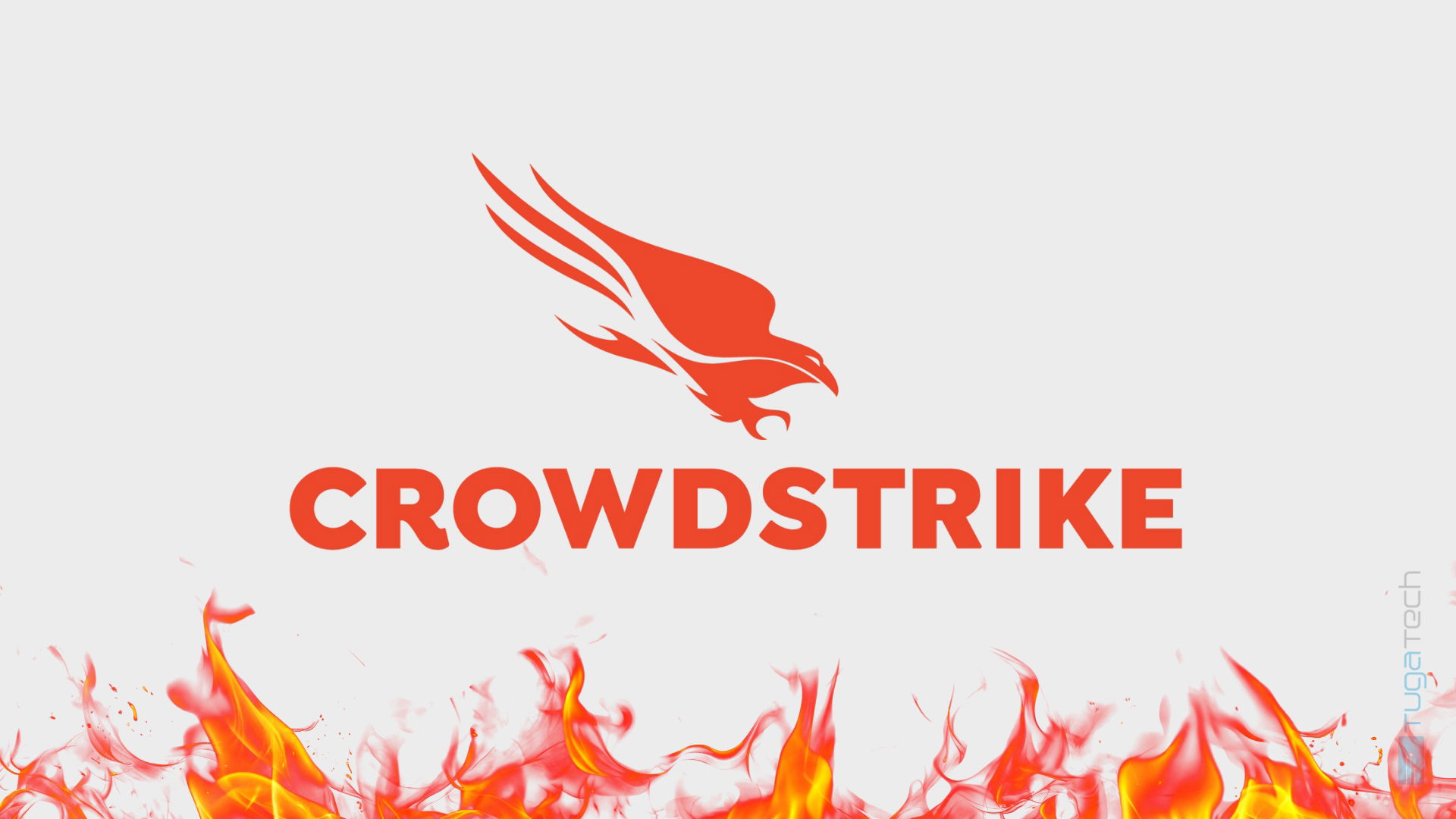 Crowdstrike logo sobre fogo