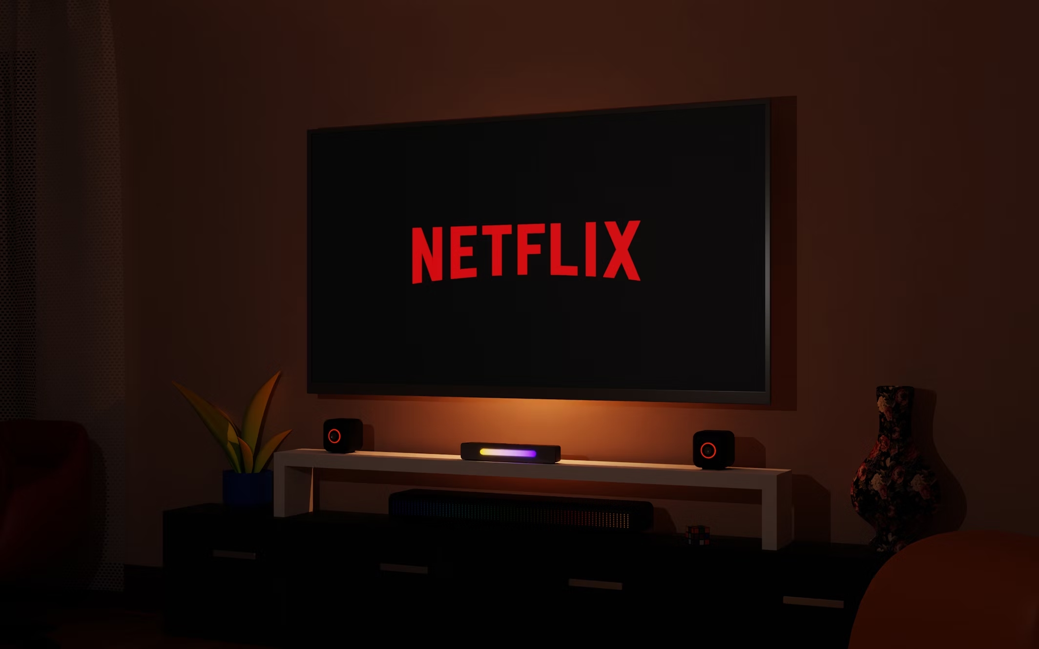 Netflix logo em tv