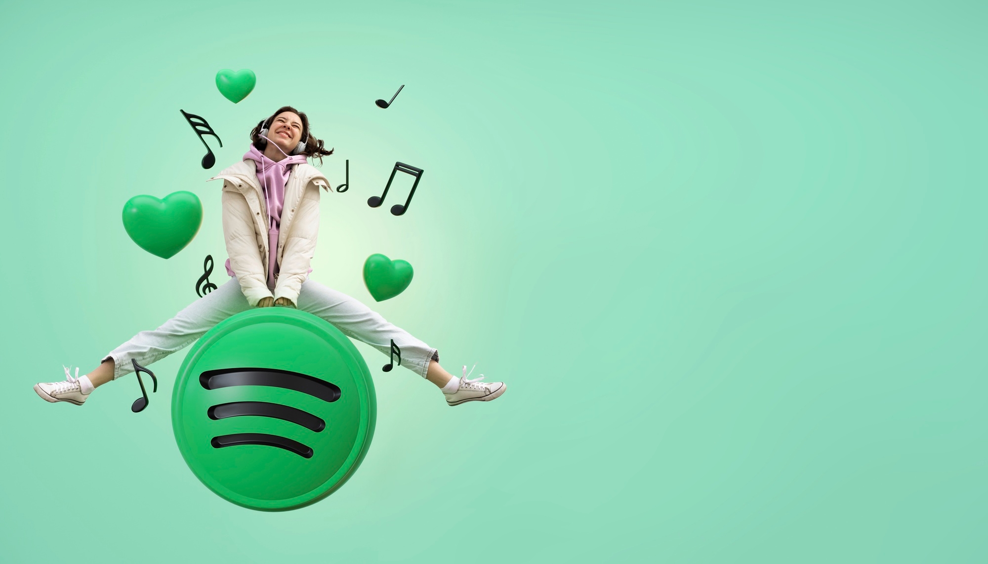 Spotify com pessoa em cima do logo