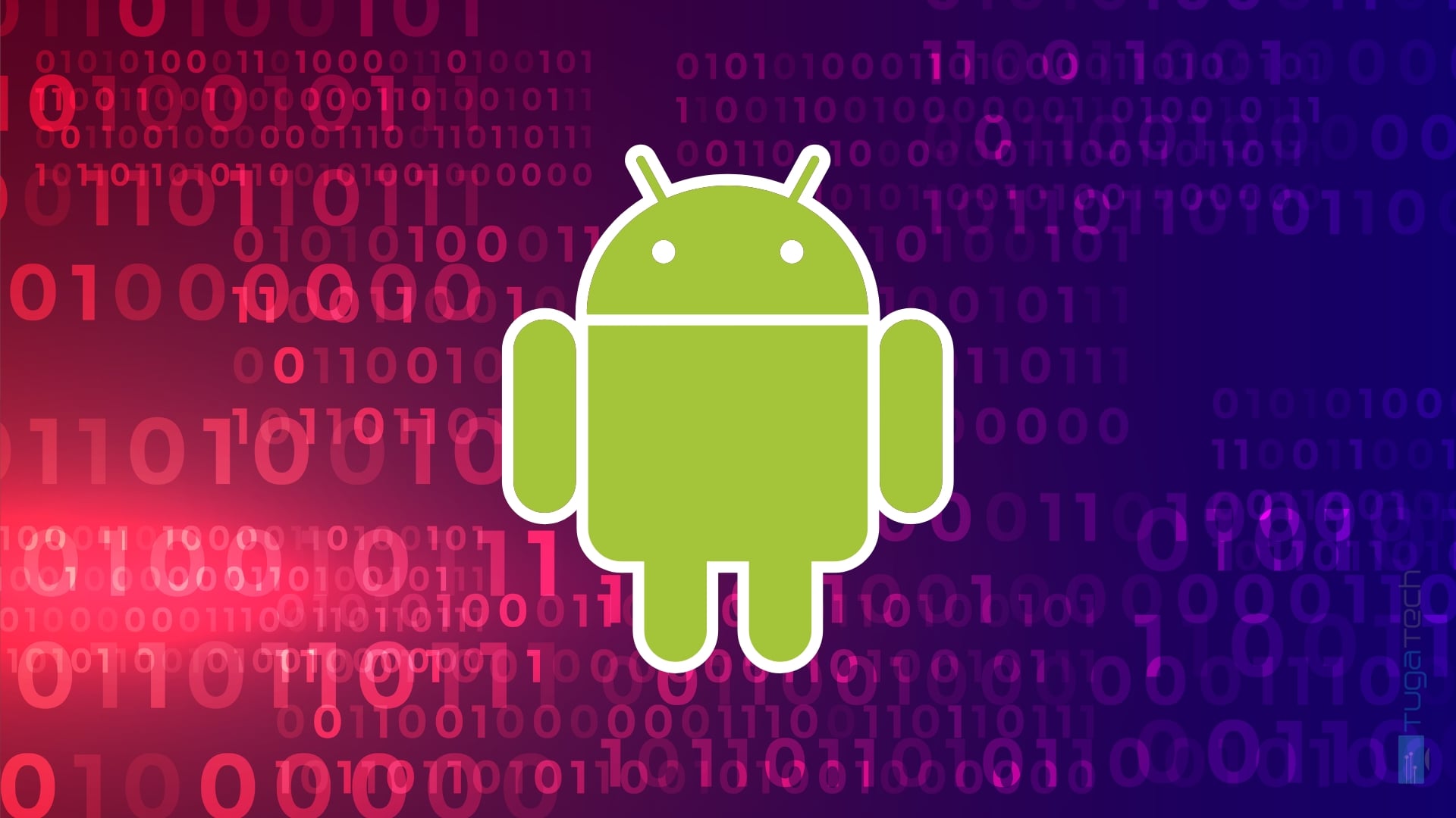 Android com fundo vermelho