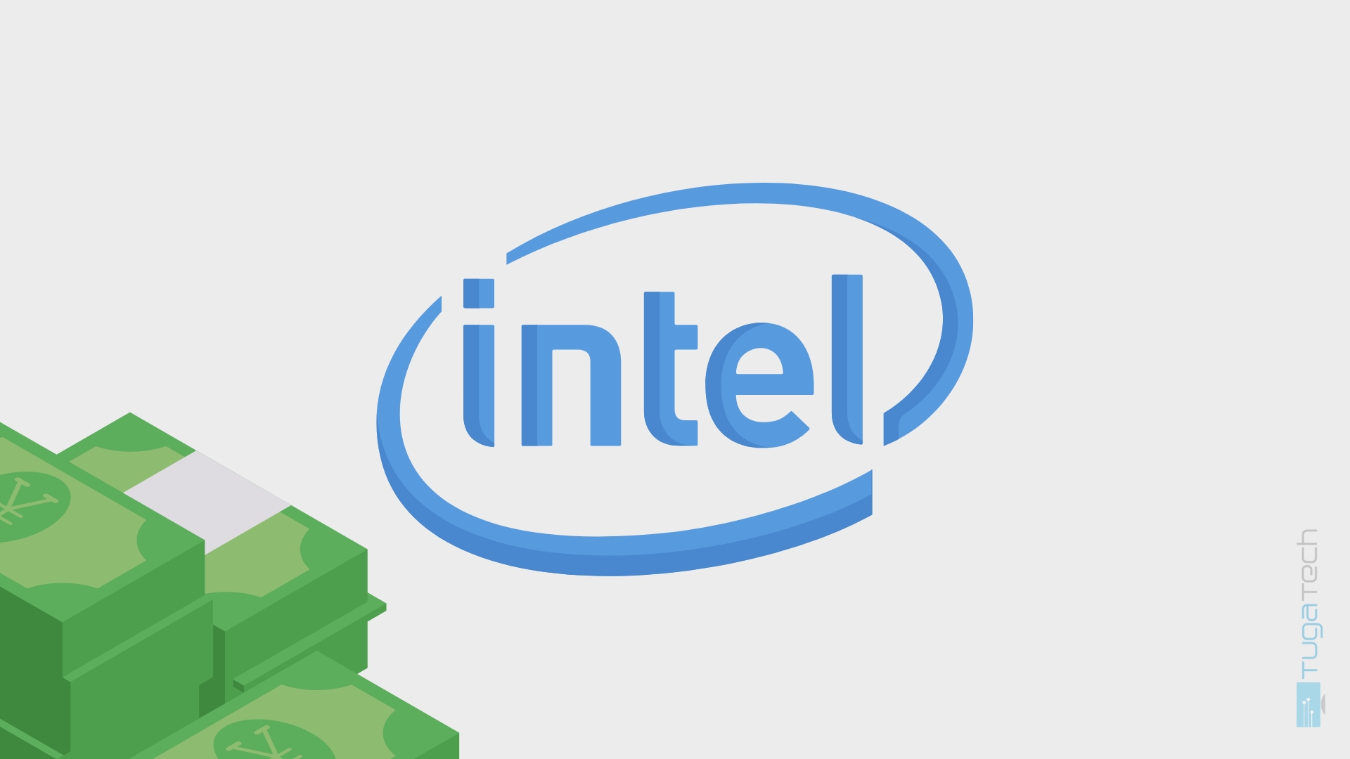 Intel logo com dinheiro