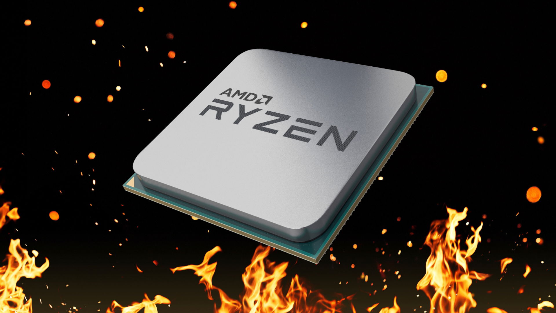 AMD processador em fogo